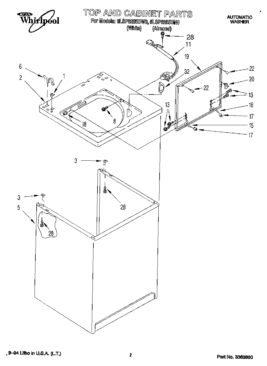 01 - TOP AND CABINET, LIT/OPTIONAL