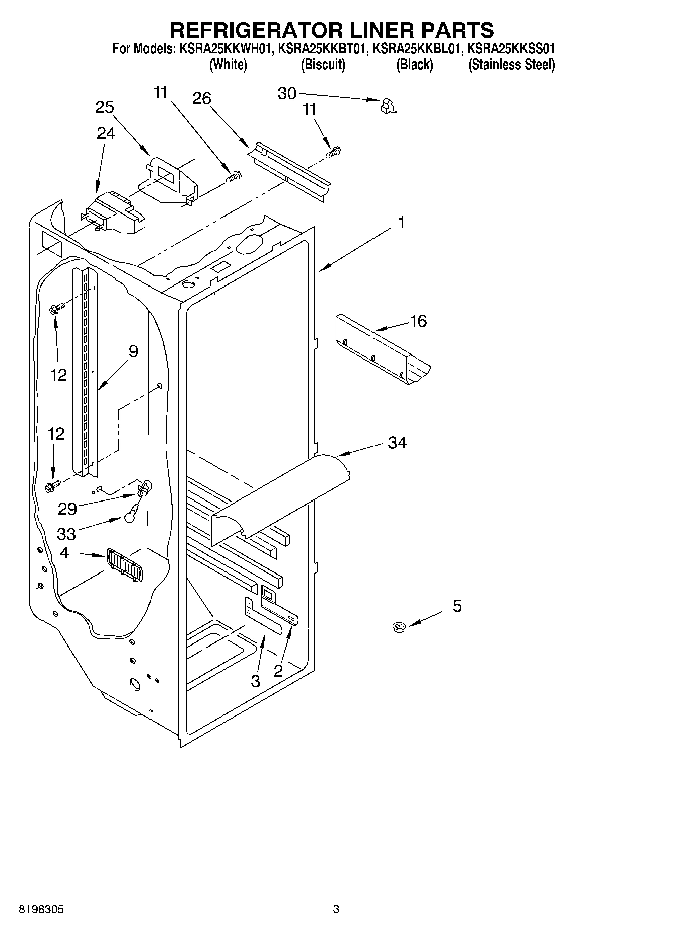 02 - REFRIGERATOR LINER PARTS