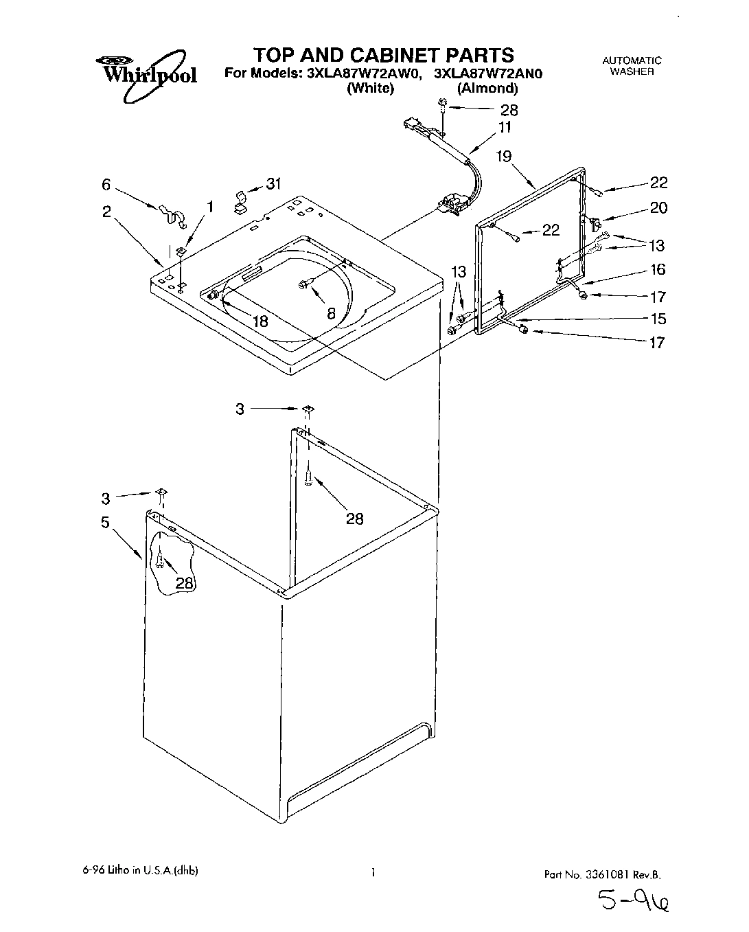 01 - TOP AND CABINET, LIT/OPTIONAL