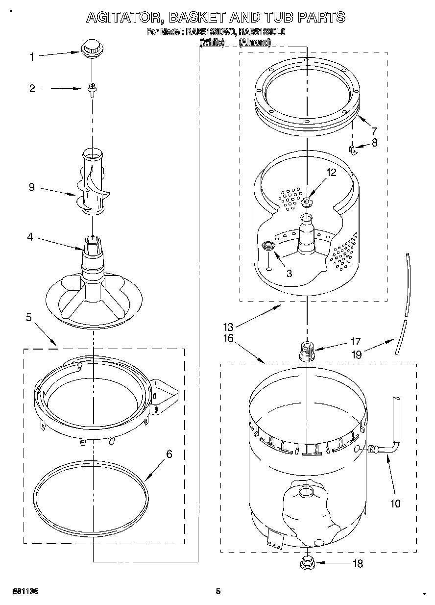 03 - AGITATOR, BASKET AND TUB