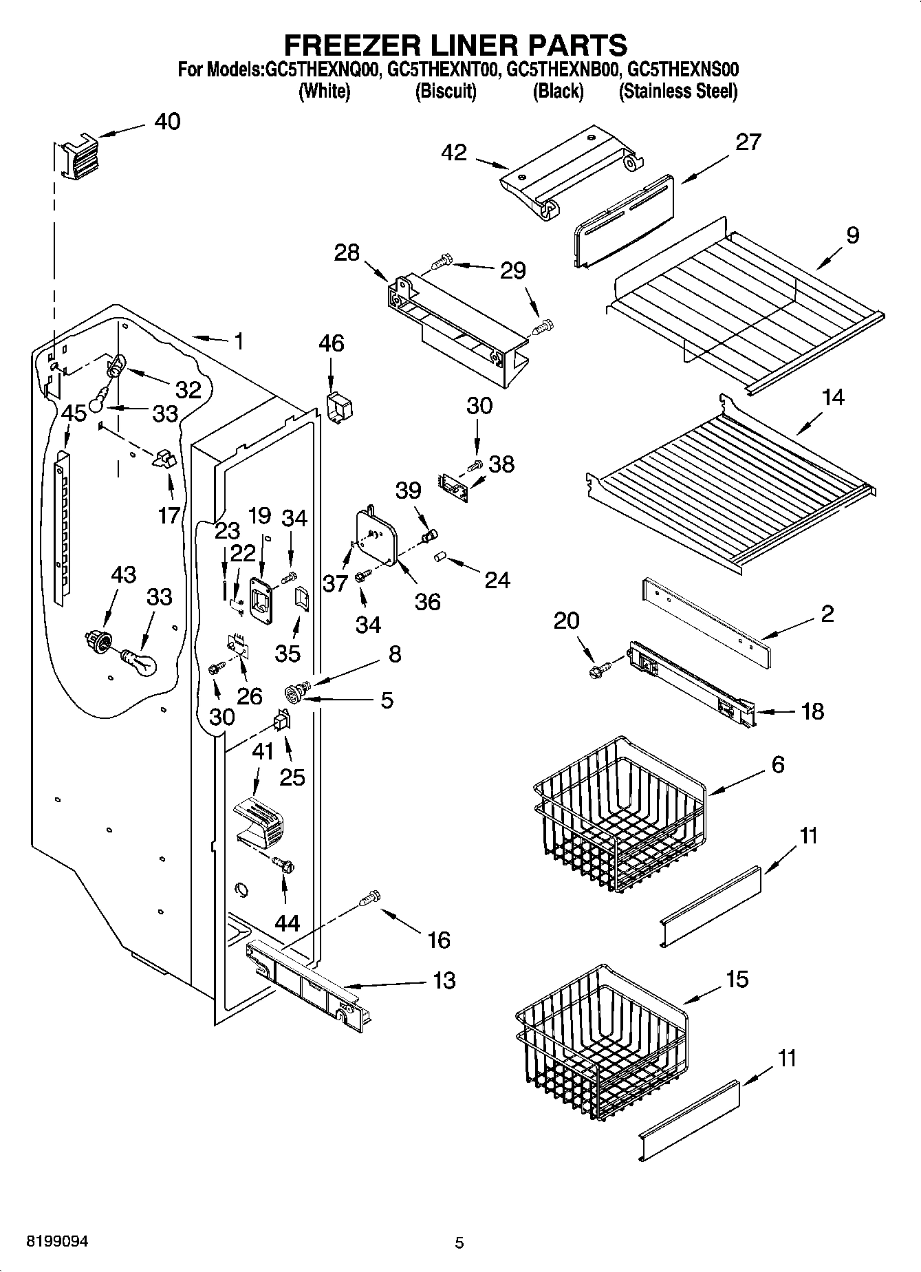 04 - FREEZER LINER PARTS