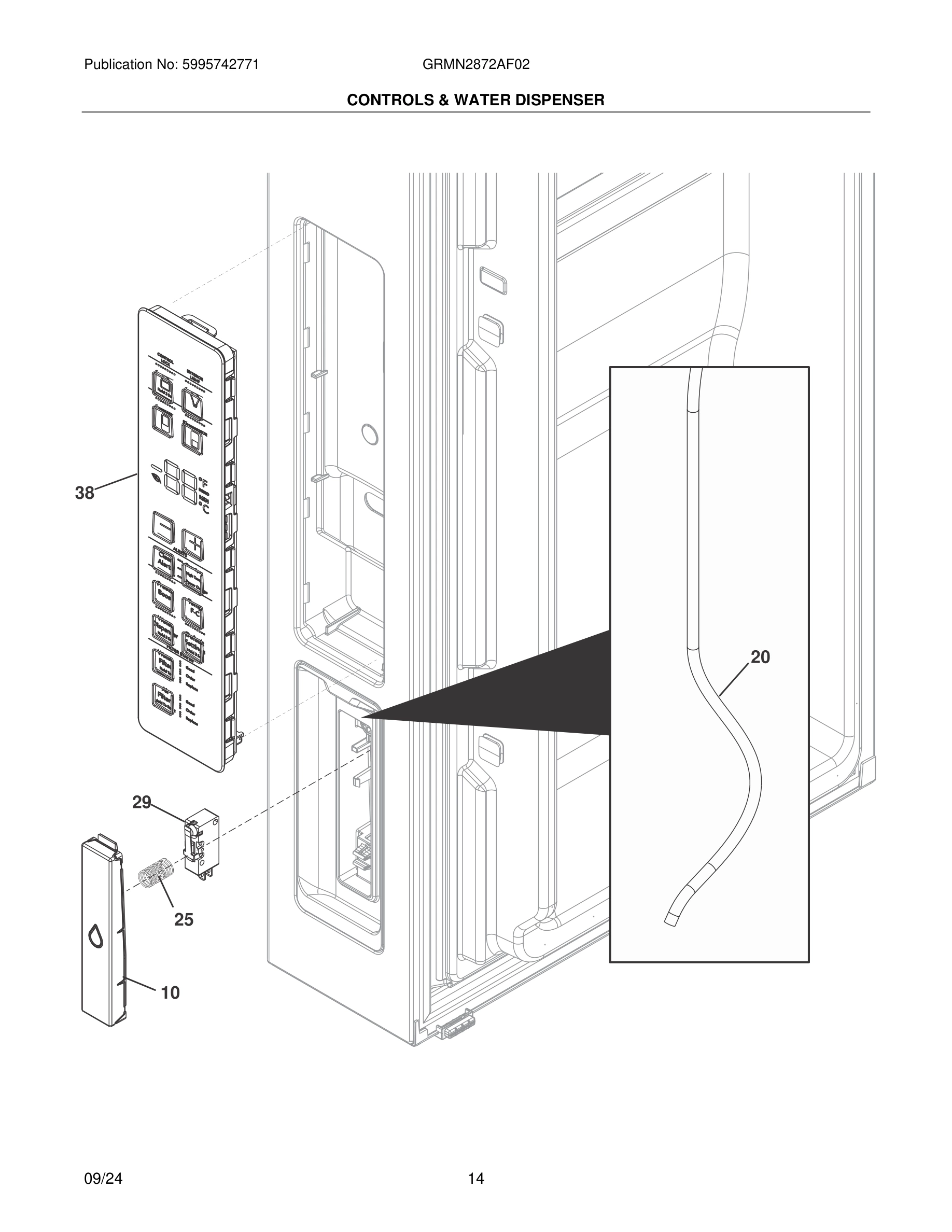 15 - CONTROLS & WATER DISPENSER