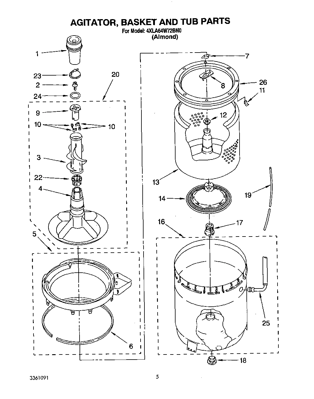 04 - AGITATOR, BASKET AND TUB