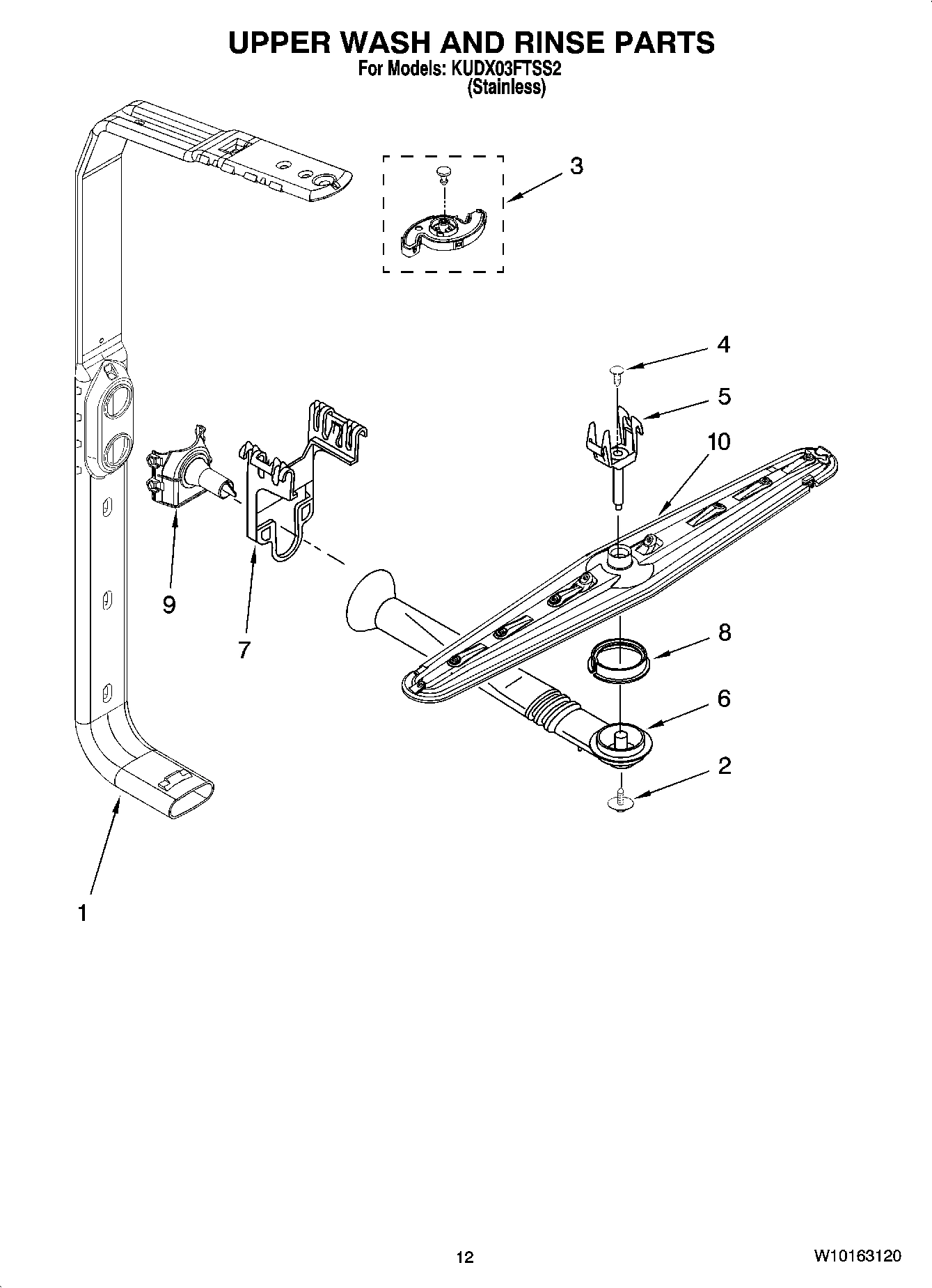 10 - UPPER WASH AND RINSE PARTS