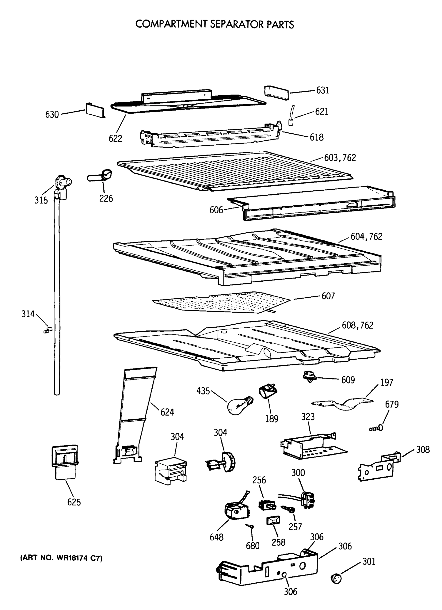 COMPARTMENT SEPARATOR PARTS