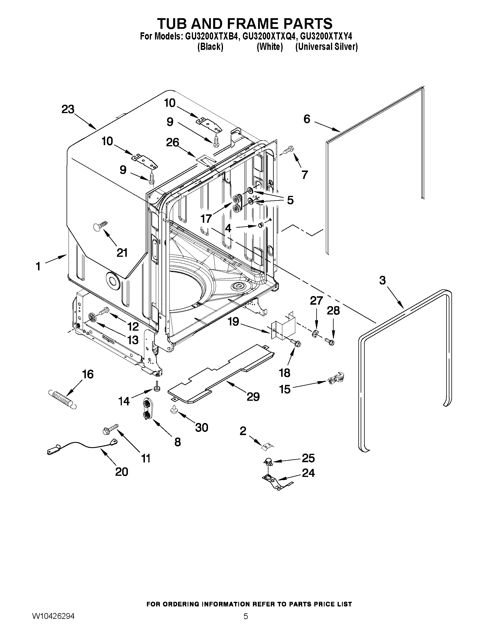 05 - TUB AND FRAME PARTS