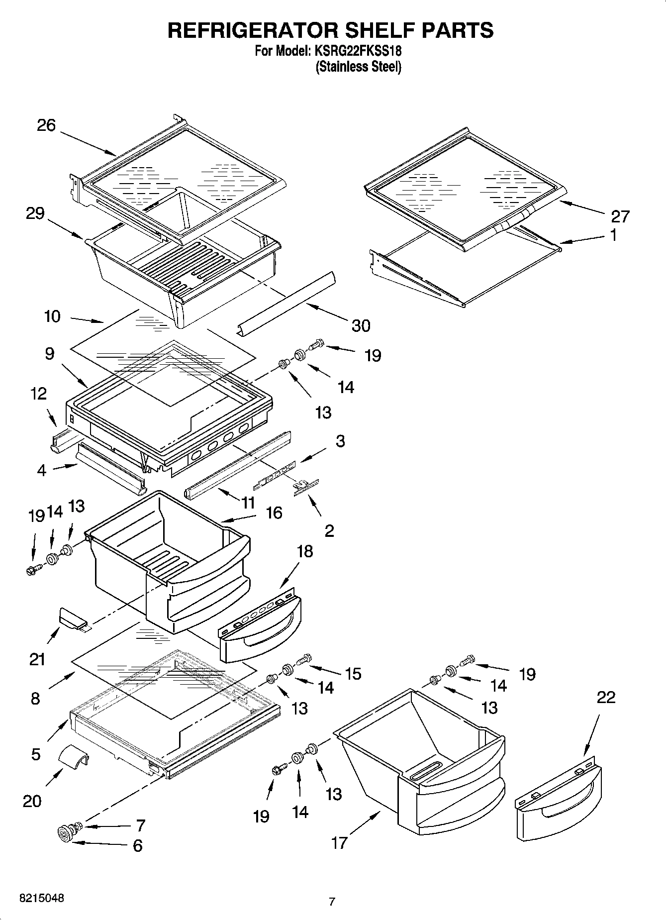 05 - REFRIGERATOR SHELF PARTS