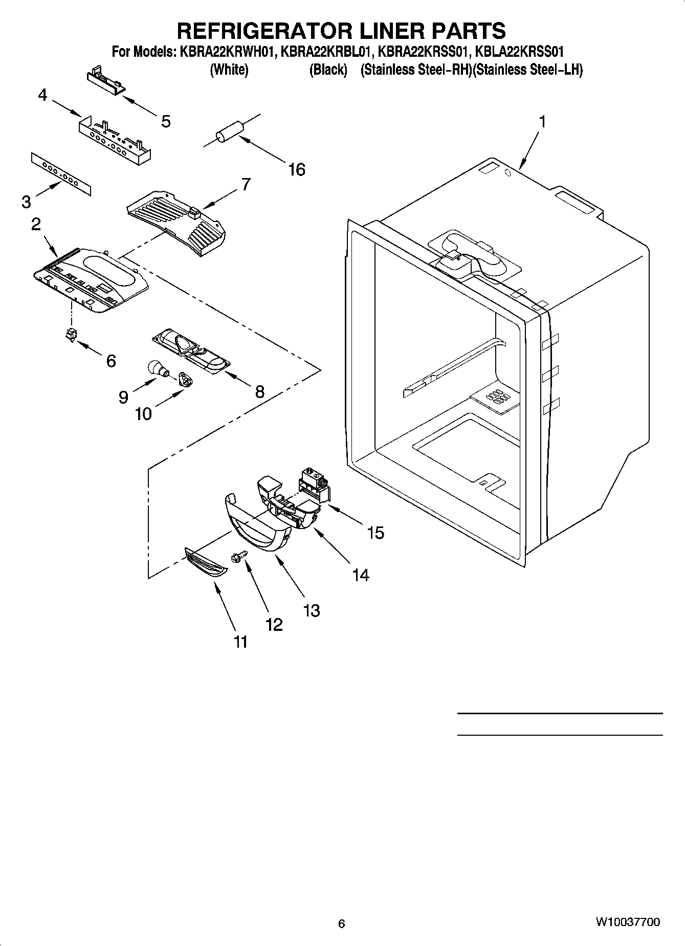 04 - REFRIGERATOR LINER PARTS