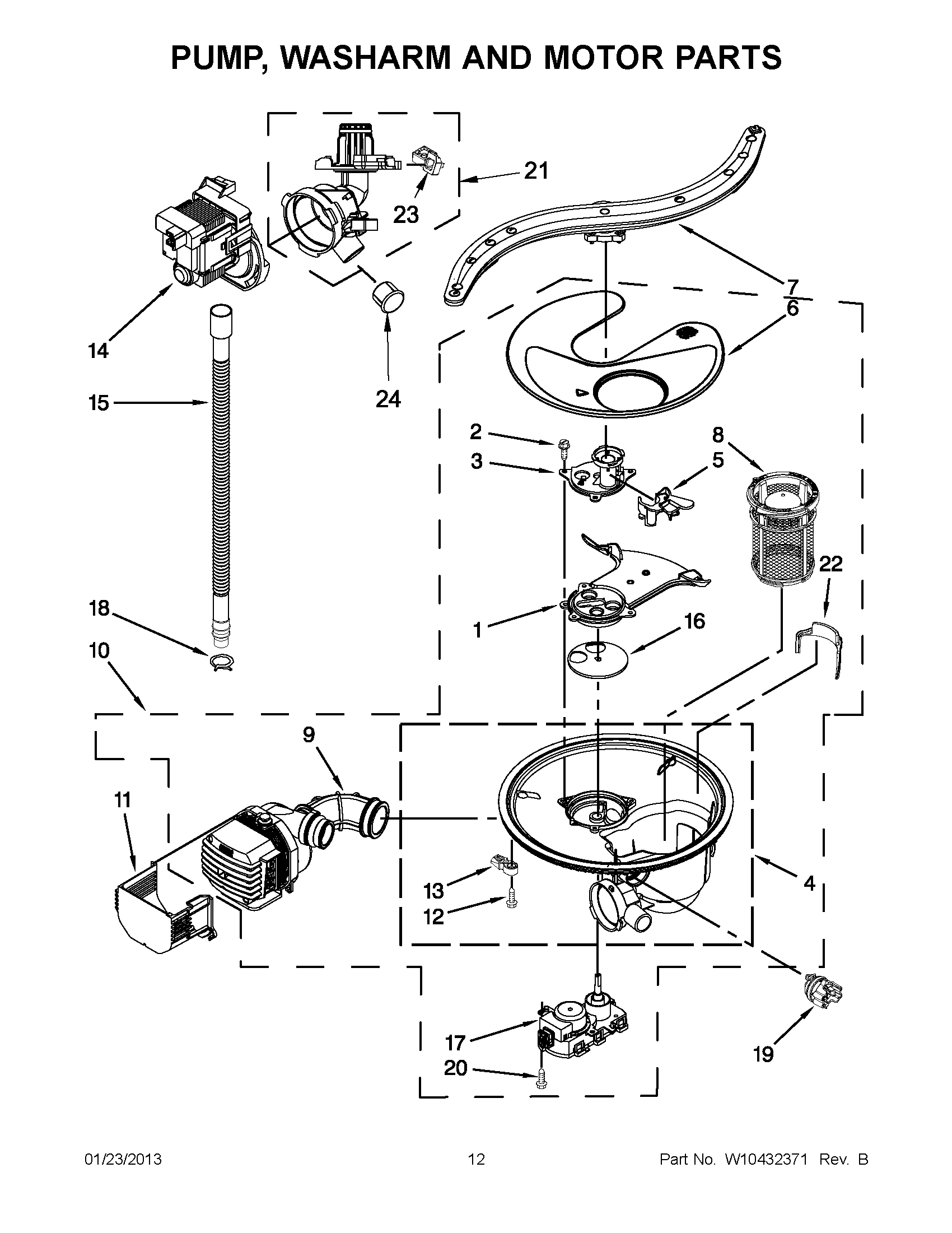 06 - PUMP, WASHARM AND MOTOR PARTS