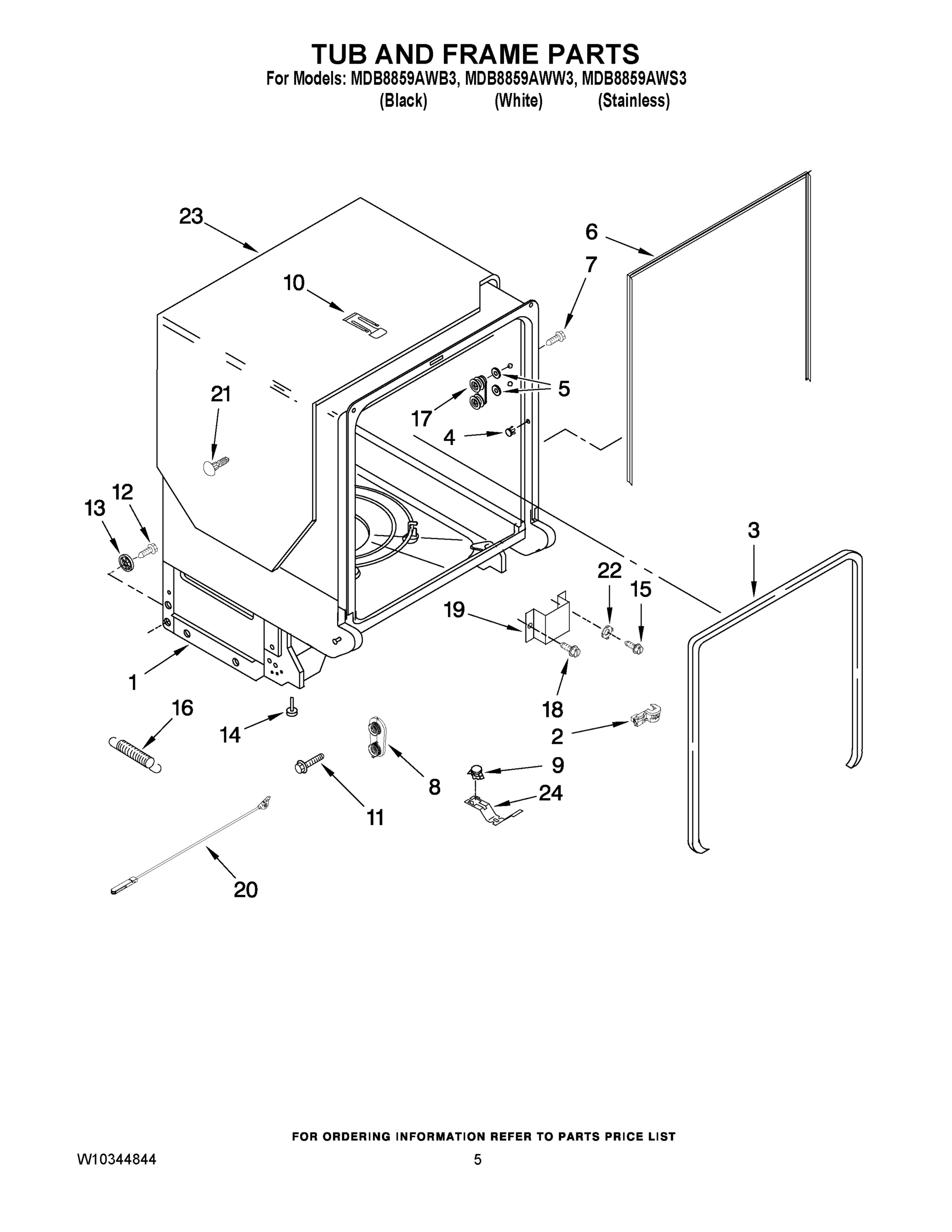 05 - TUB AND FRAME PARTS
