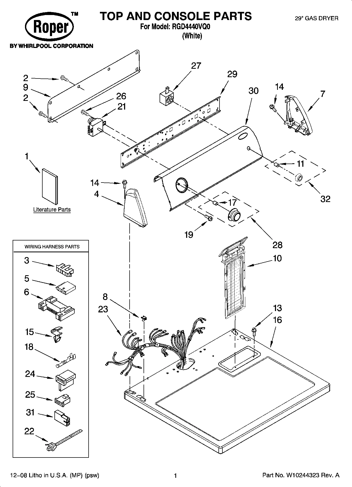 01 - TOP AND CONSOLE PARTS