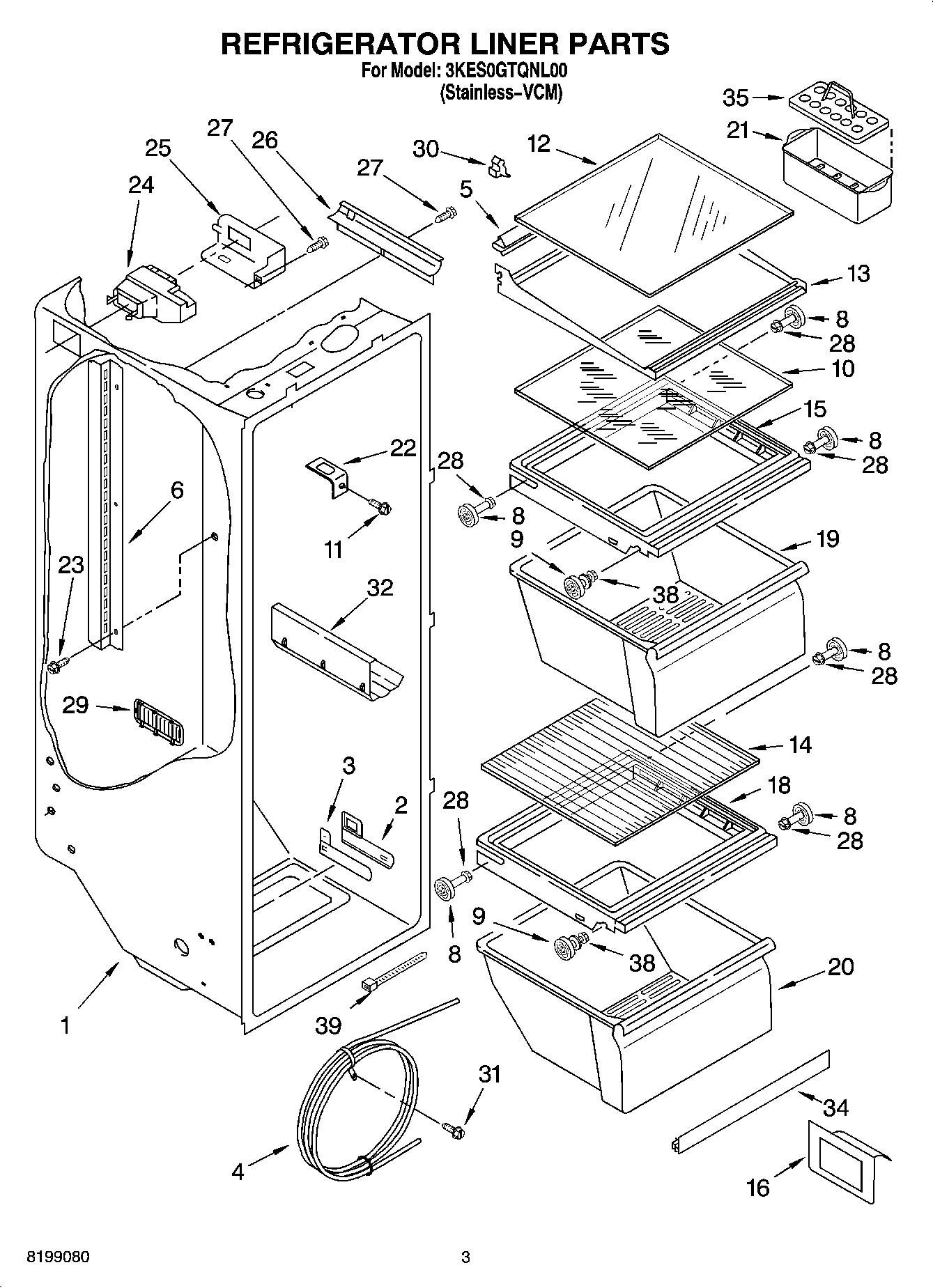 02 - REFRIGERATOR LINER PARTS