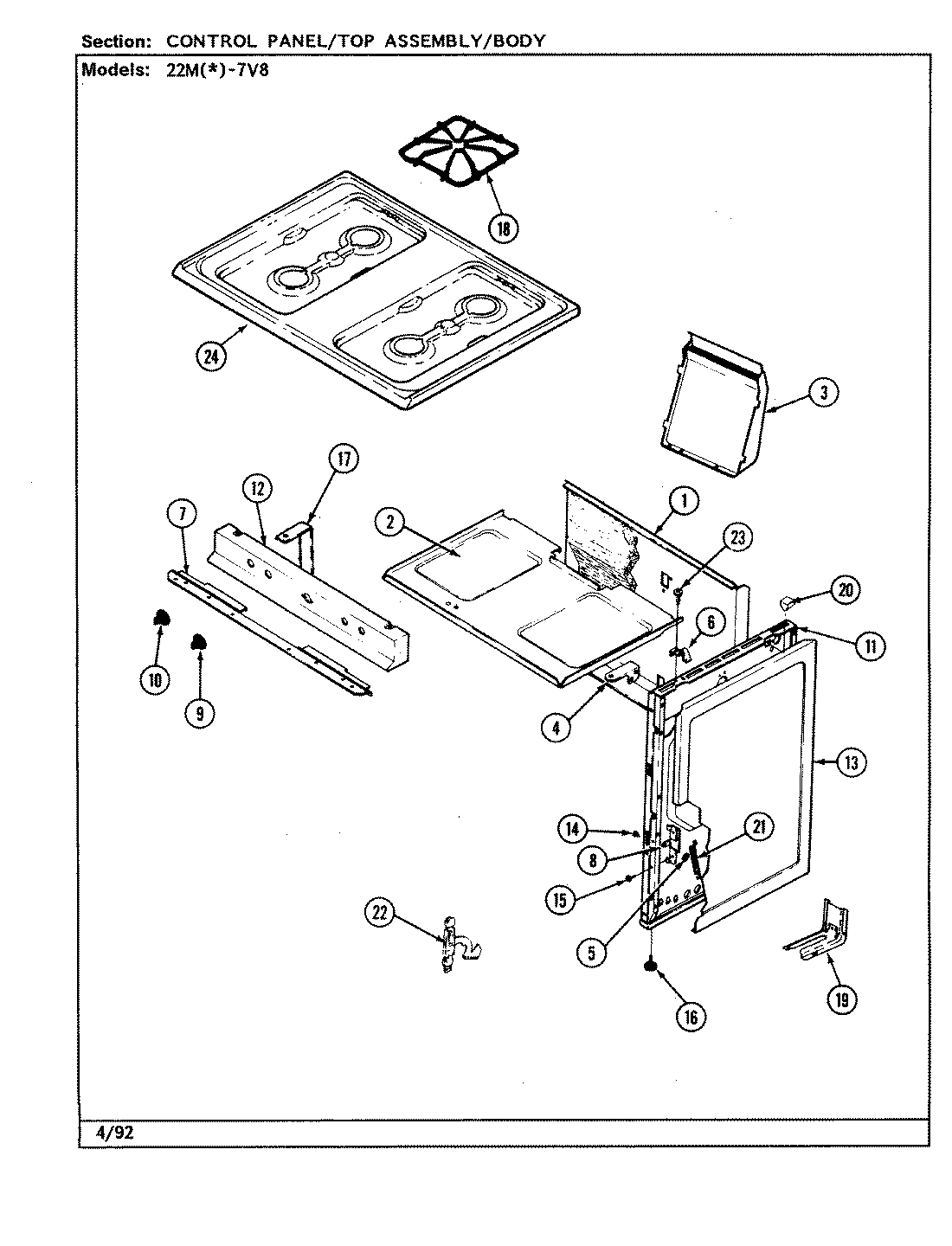 04 - CONTROL PANEL/TOP ASSEMBLY/BODY-LOWER