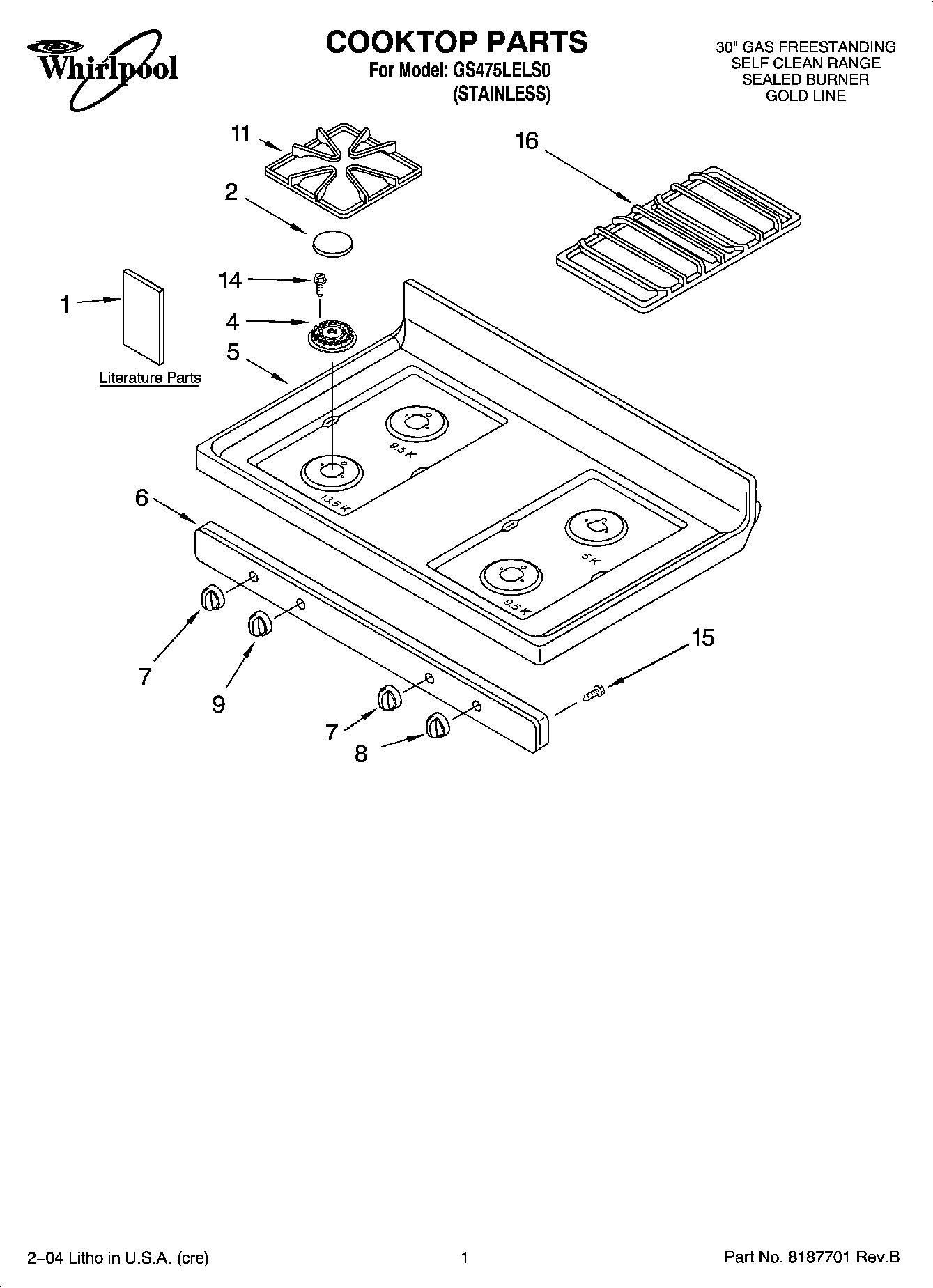 01 - COOKTOP PARTS