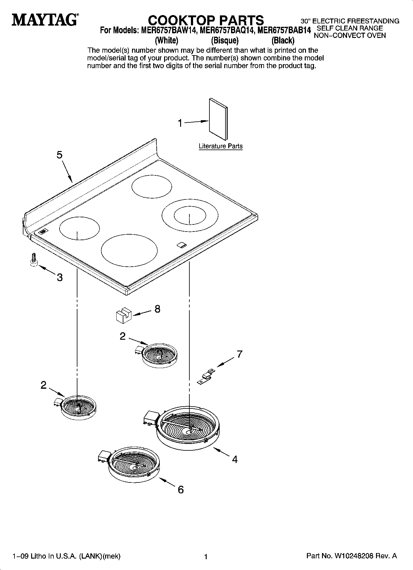 01 - COOKTOP PARTS