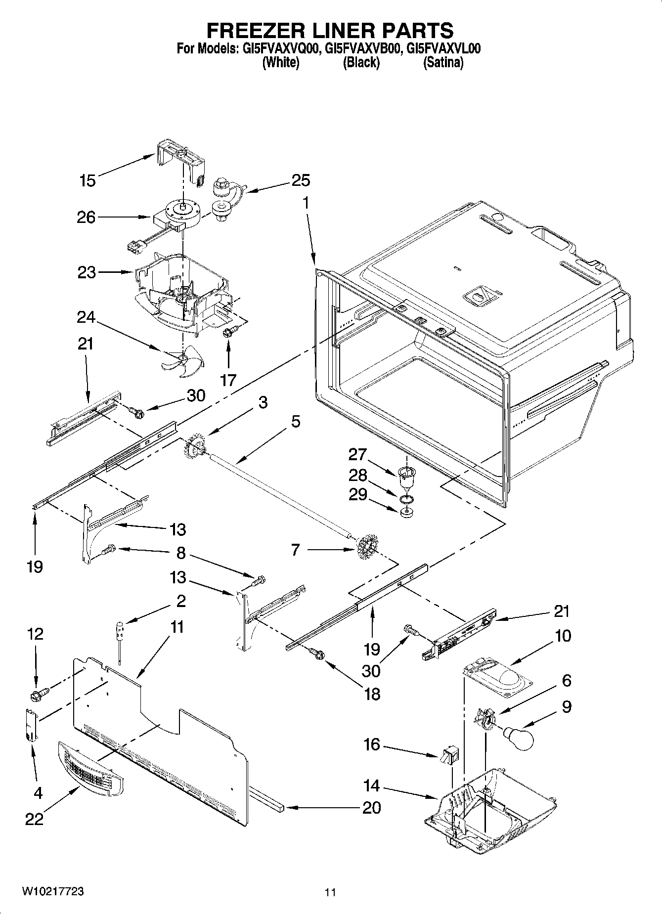 06 - FREEZER LINER PARTS
