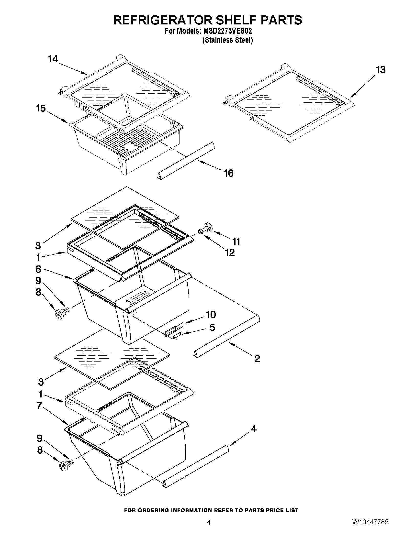 03 - REFRIGERATOR SHELF PARTS