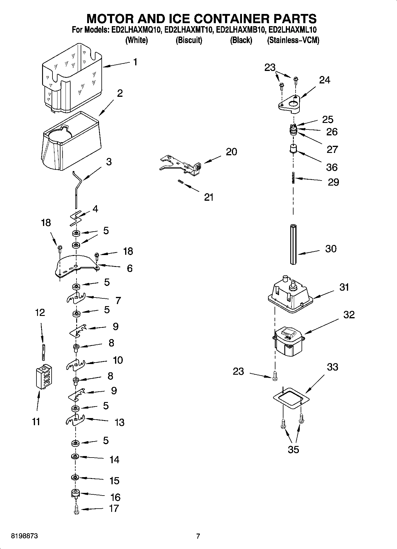 05 - MOTOR AND ICE CONTAINER PARTS