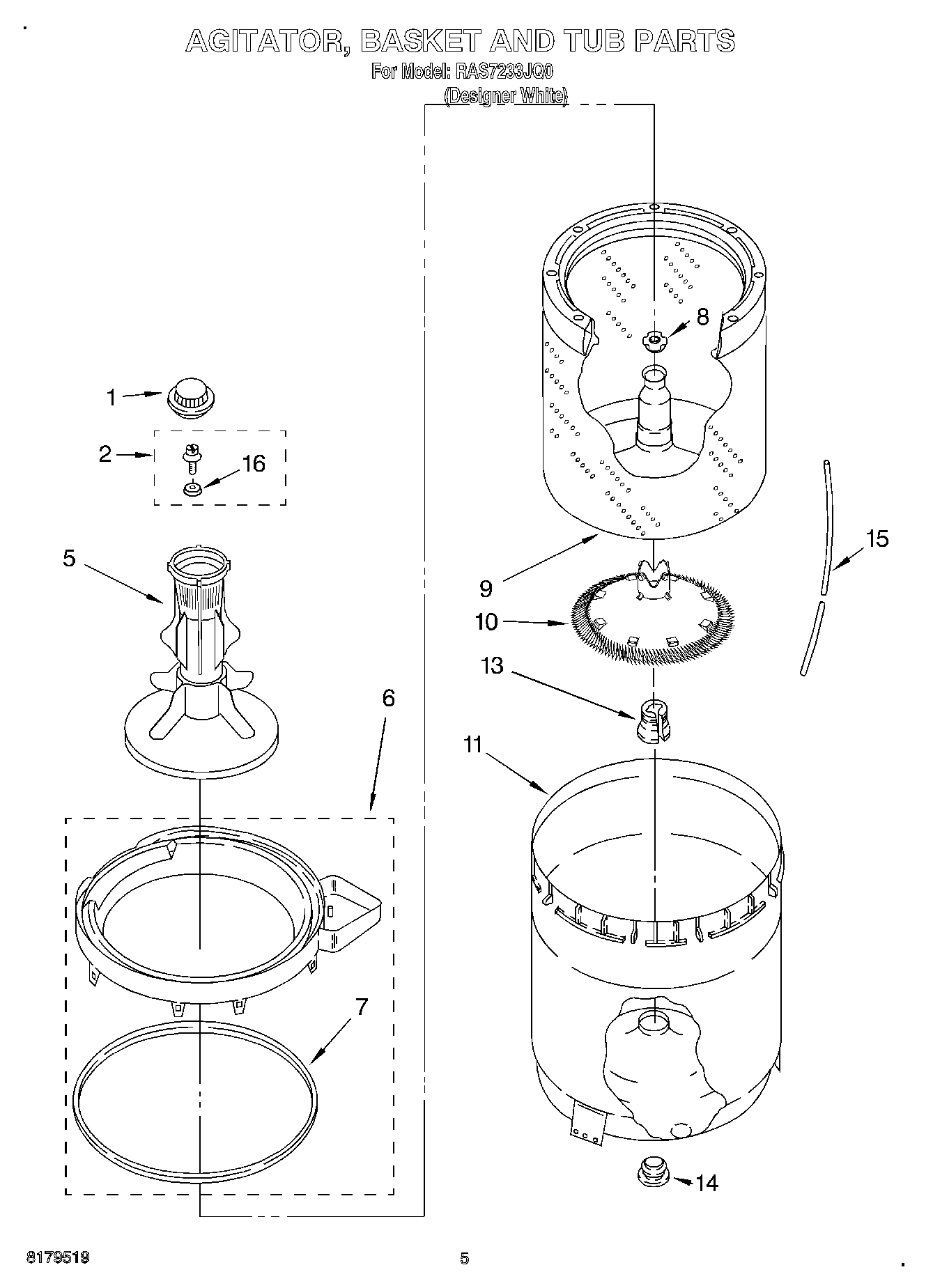 03 - AGITATOR, BASKET AND TUB