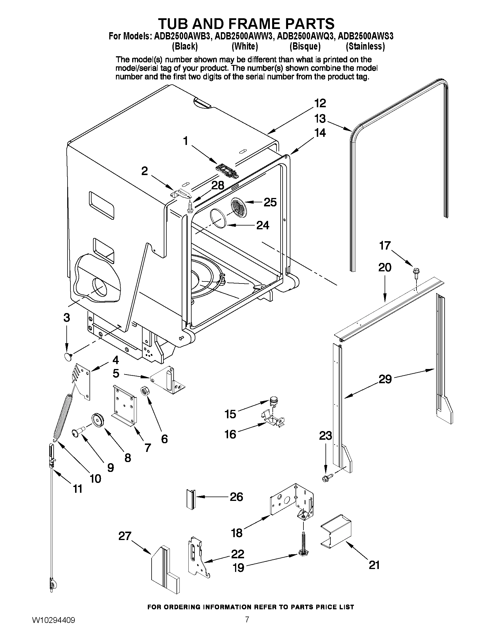 07 - TUB AND FRAME PARTS