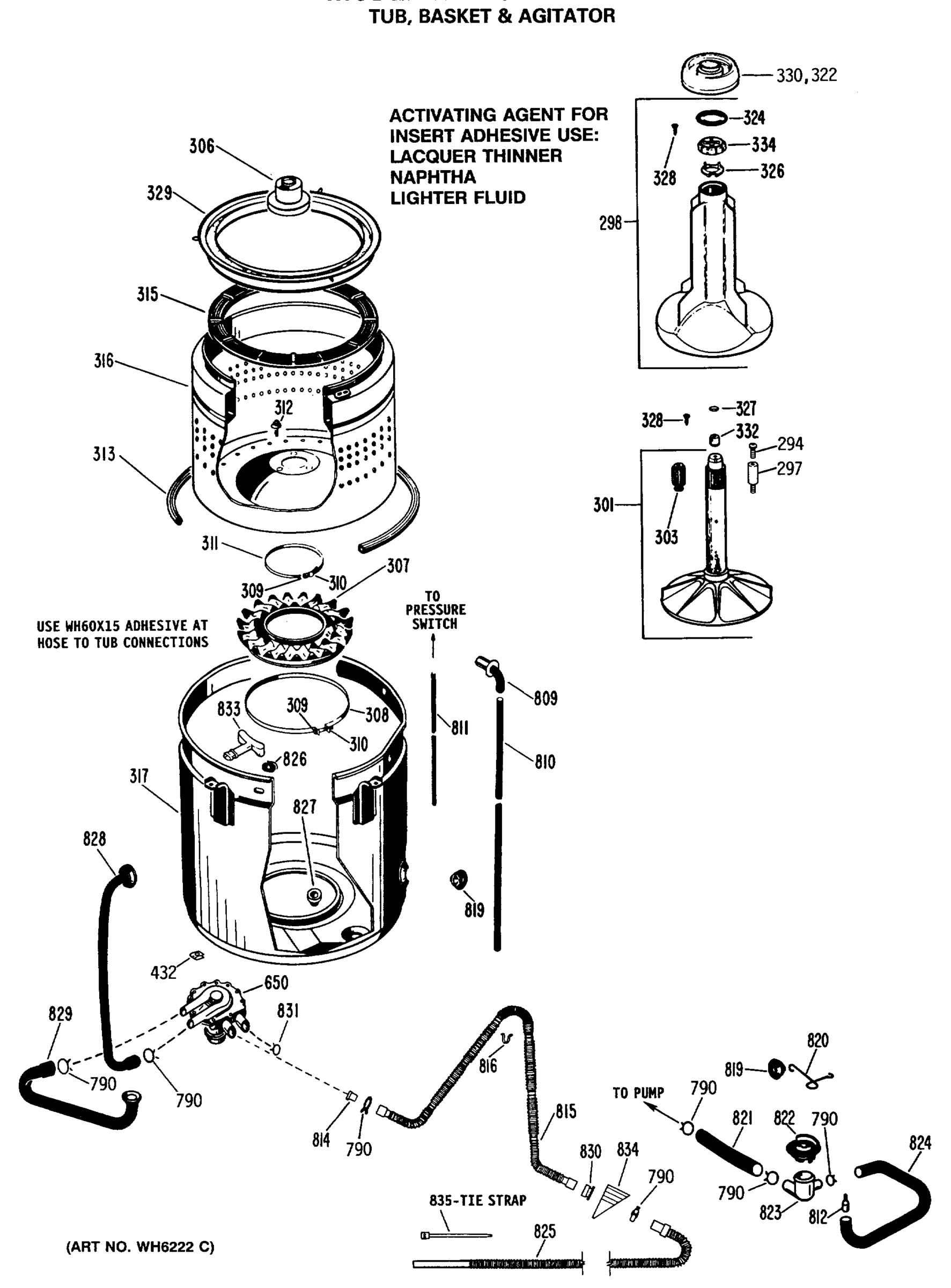 TUB, GASKET & AGITATOR