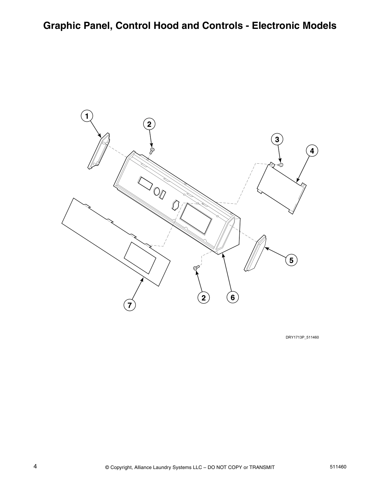 Graphic Panel, Control Hood and Controls - Electronic Models