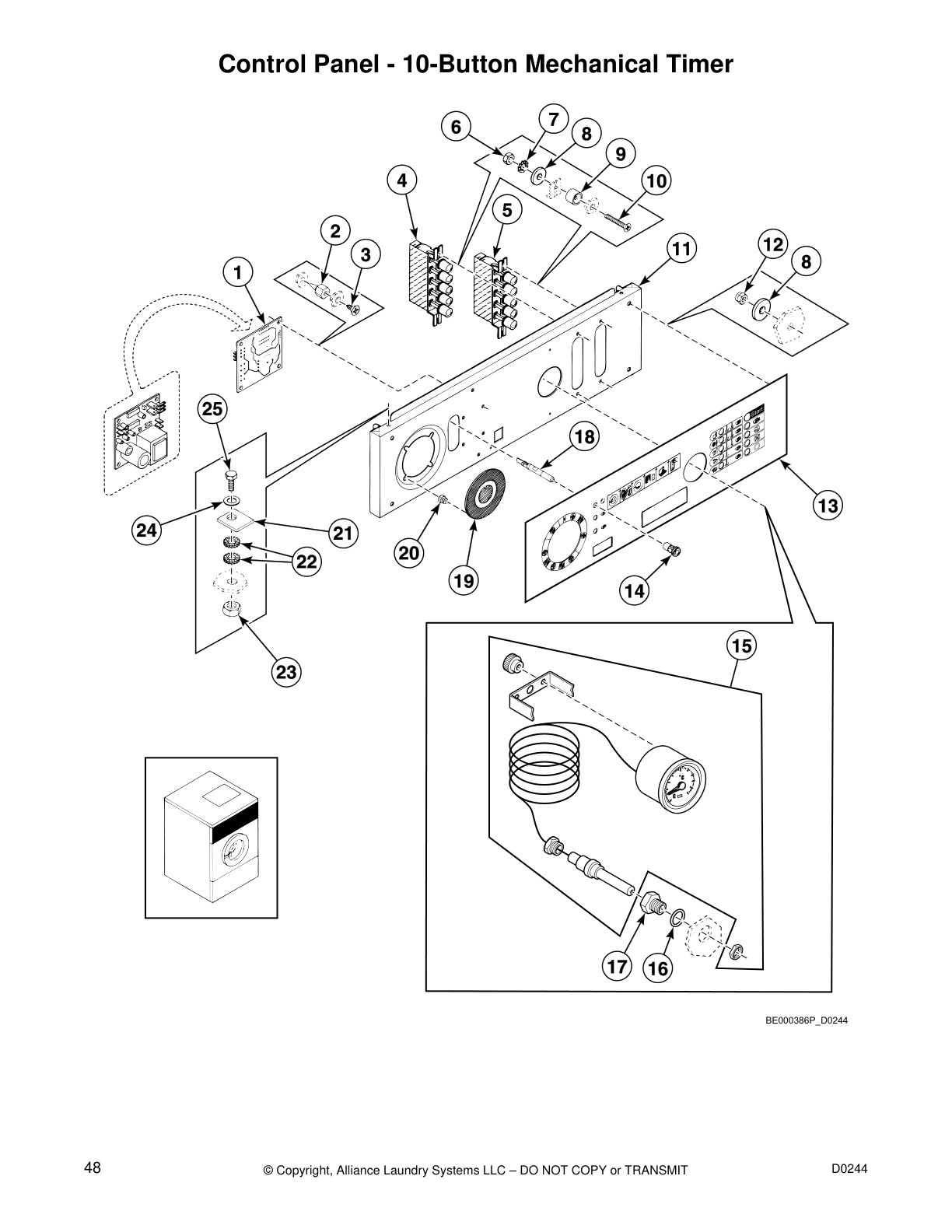 Control Panel - 10-Button Mechanical Timer