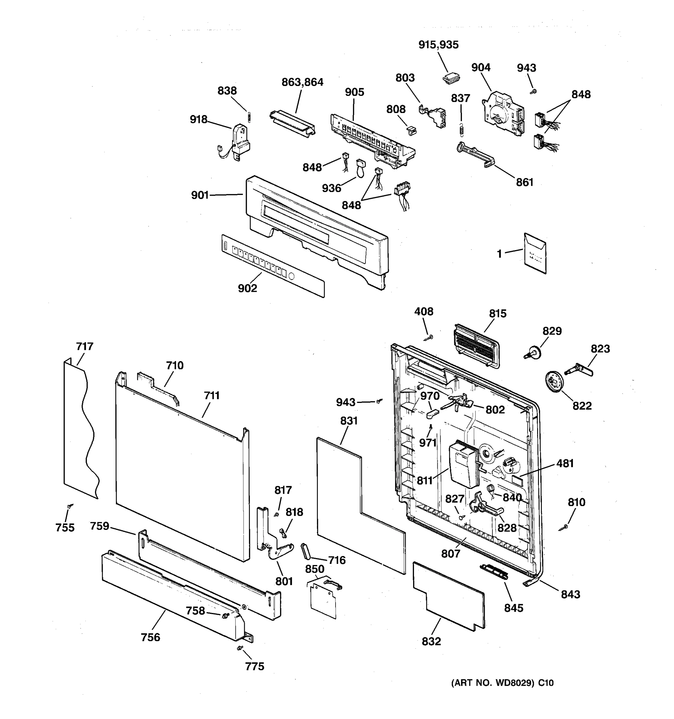 ESCUTCHEON & DOOR ASSEMBLY