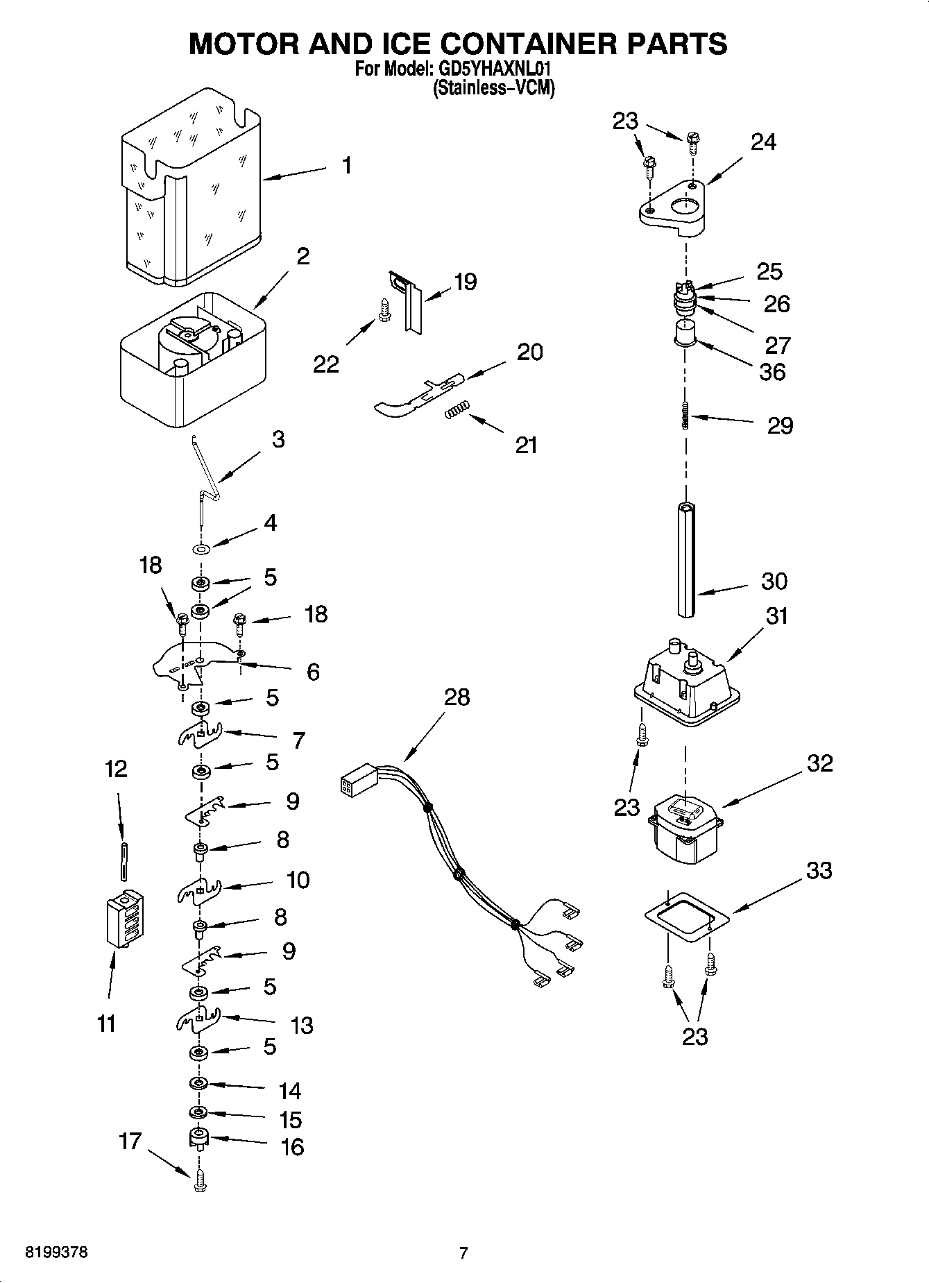 05 - MOTOR AND ICE CONTAINER PARTS