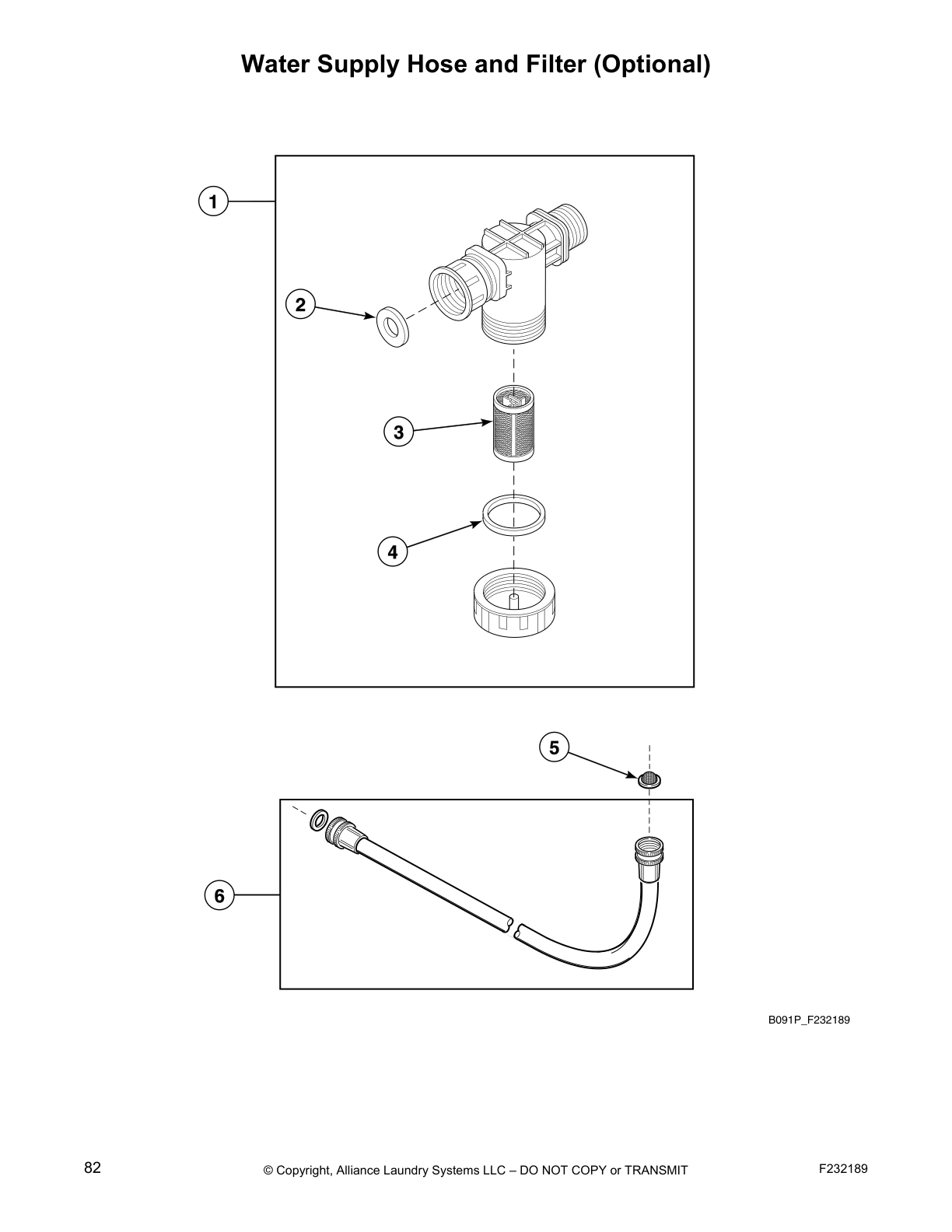 Water Supply Hose and Filter (Optional)