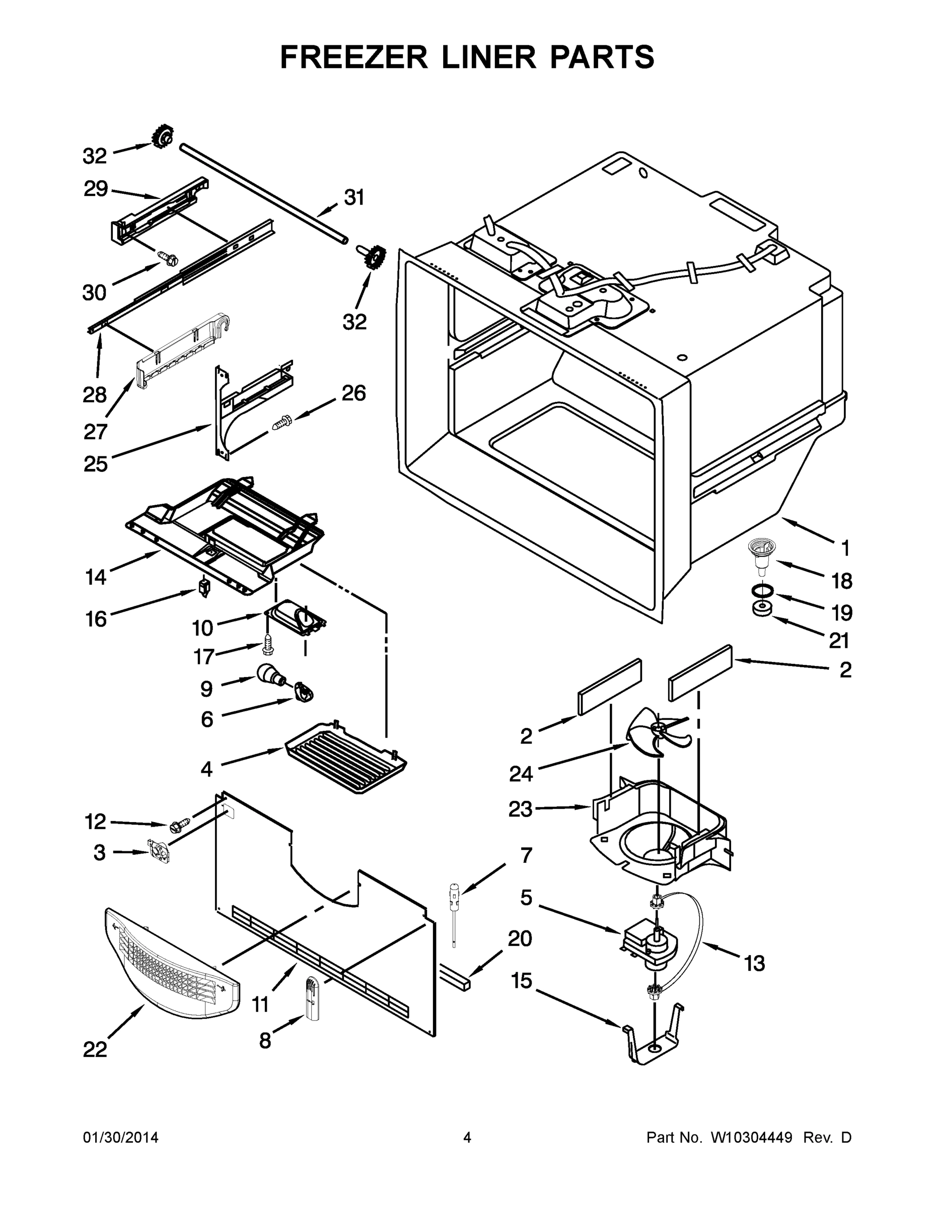 03 - FREEZER LINER PARTS