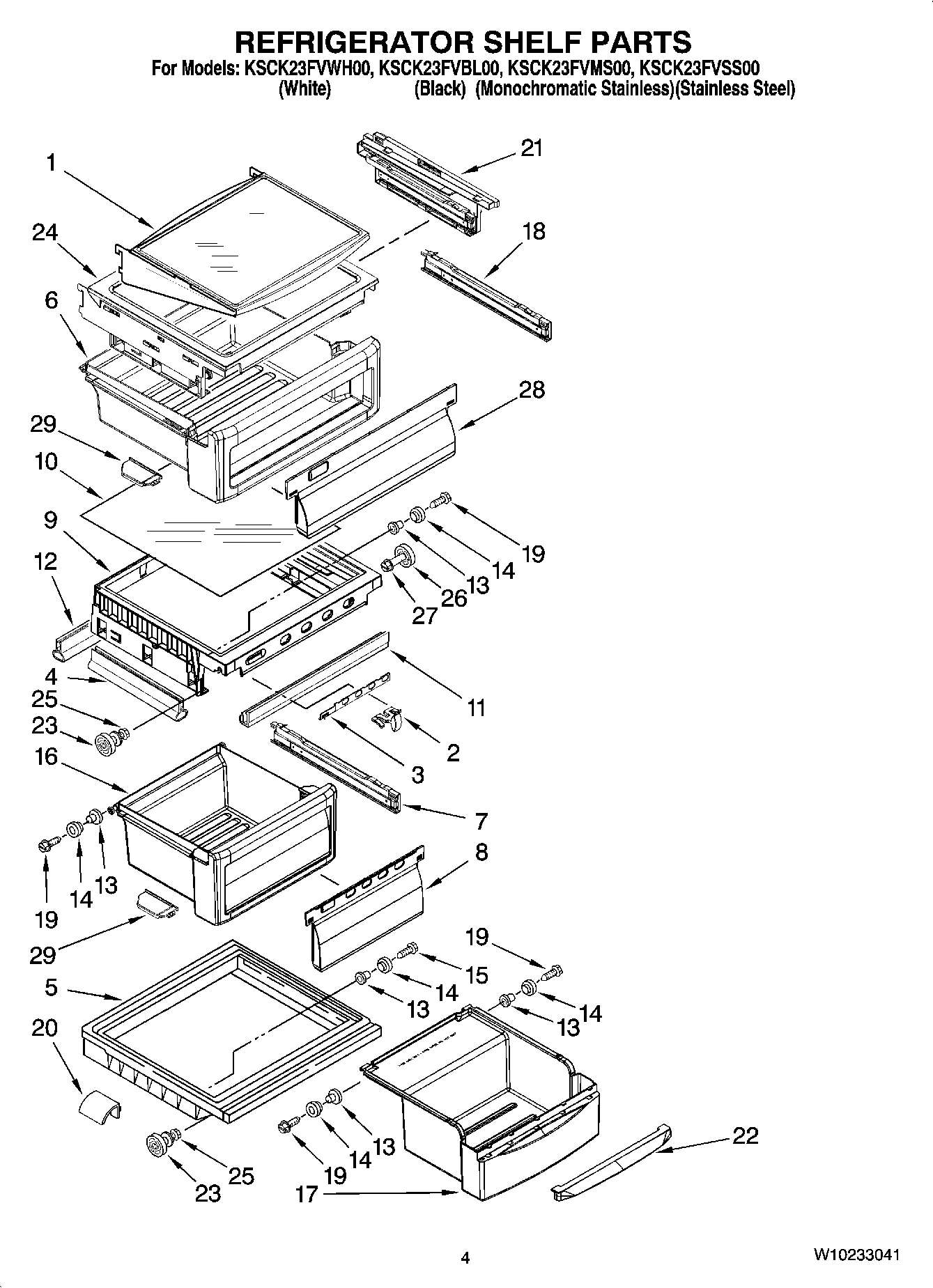 03 - REFRIGERATOR SHELF PARTS