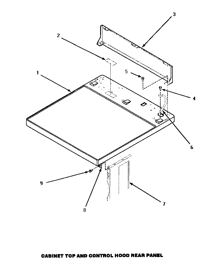 02 - CABINET TOP & CONTROL HOOD REAR PANEL
