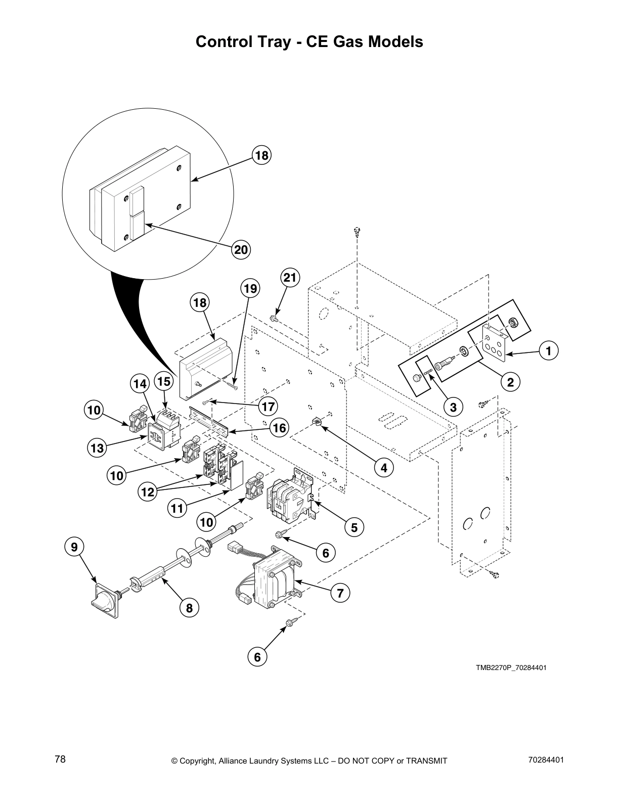 Control Tray - CE Gas Models