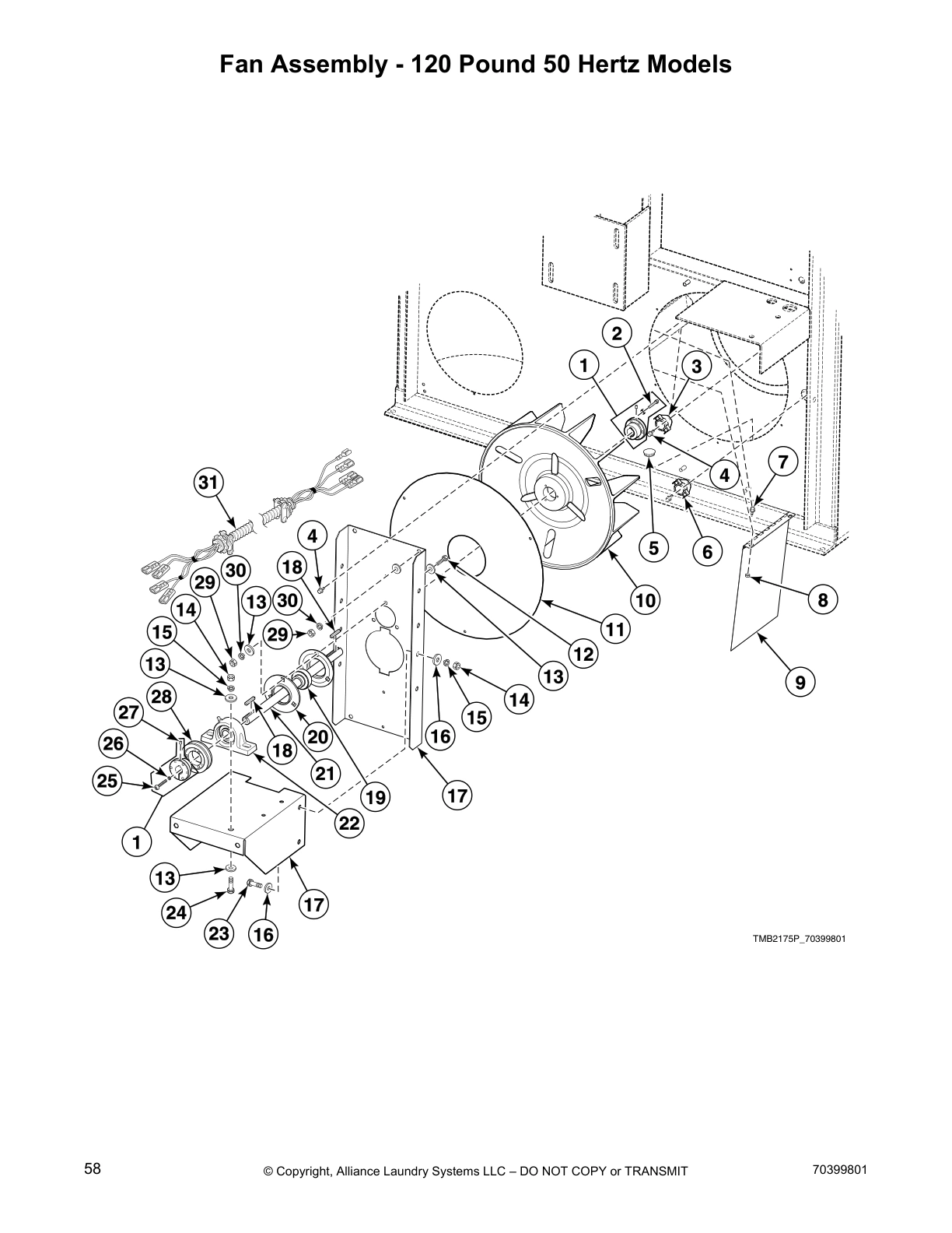 Fan Assembly - 120 Pound 50 Hertz Models