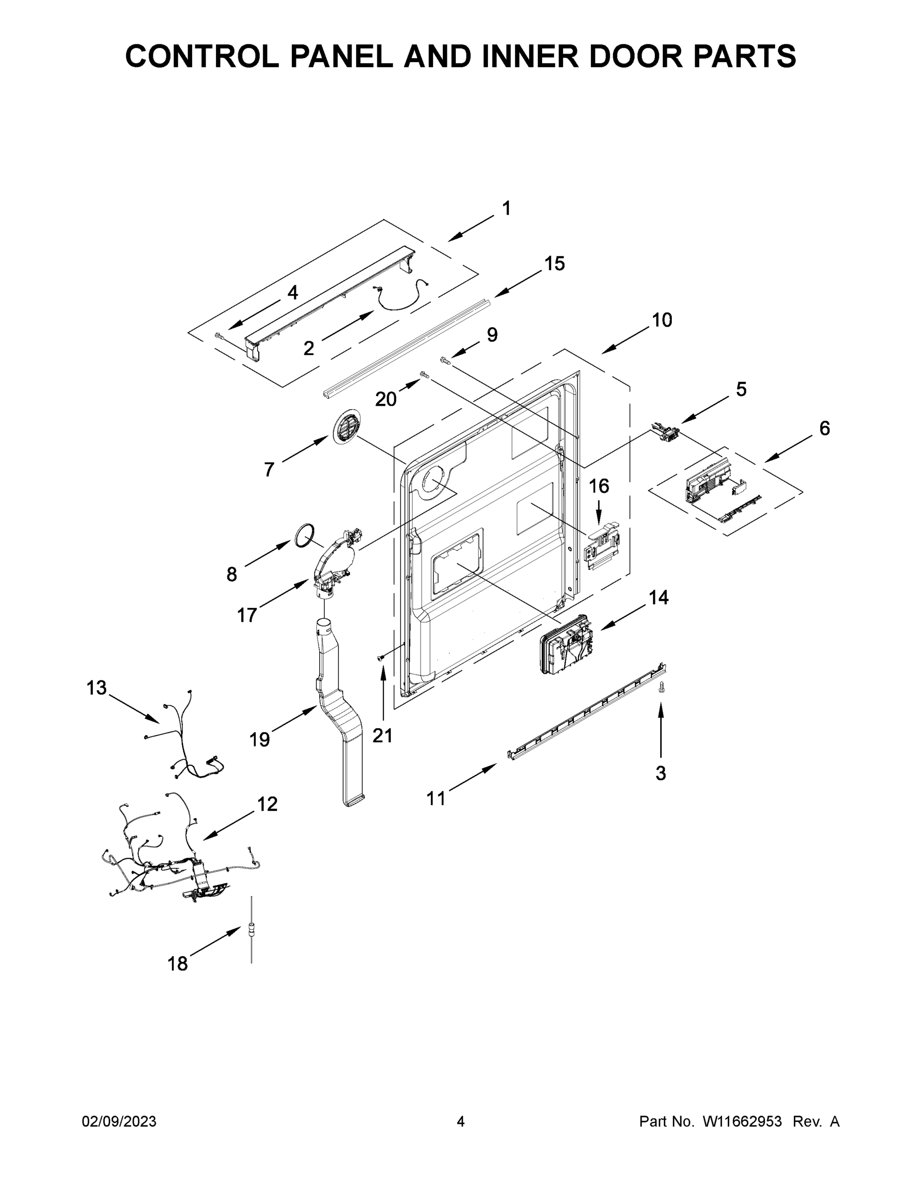 03 - CONTROL PANEL AND INNER DOOR PARTS