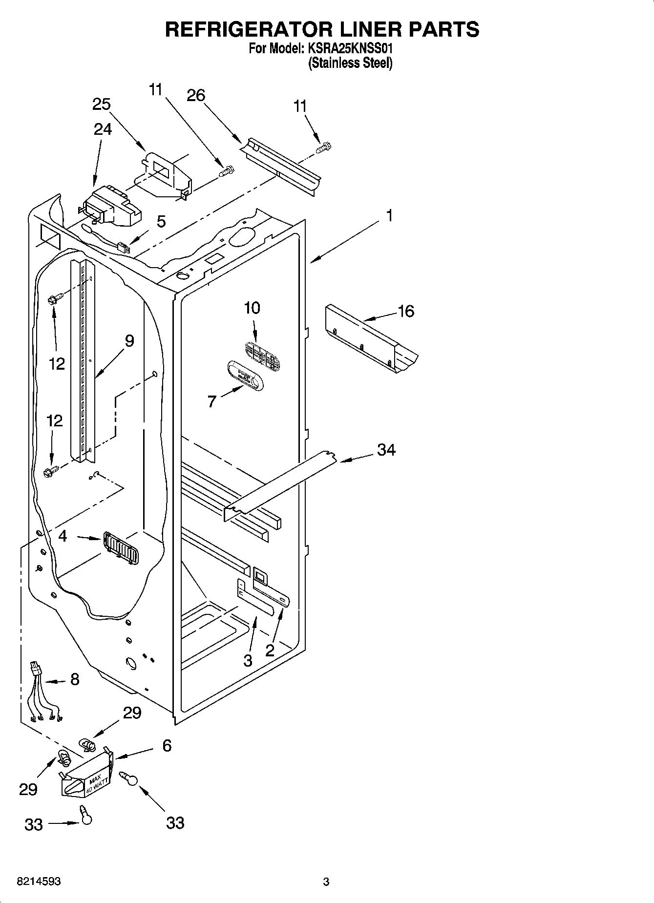 02 - REFRIGERATOR LINER PARTS