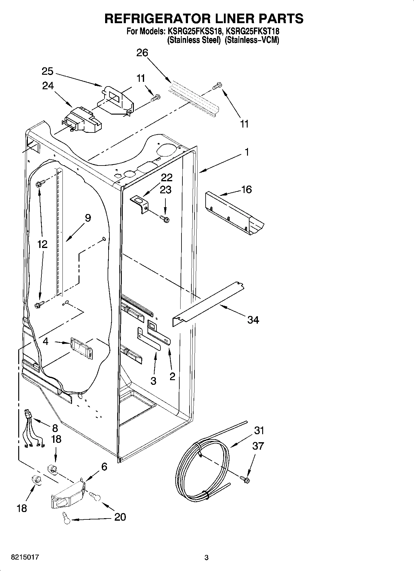 02 - REFRIGERATOR LINER PARTS