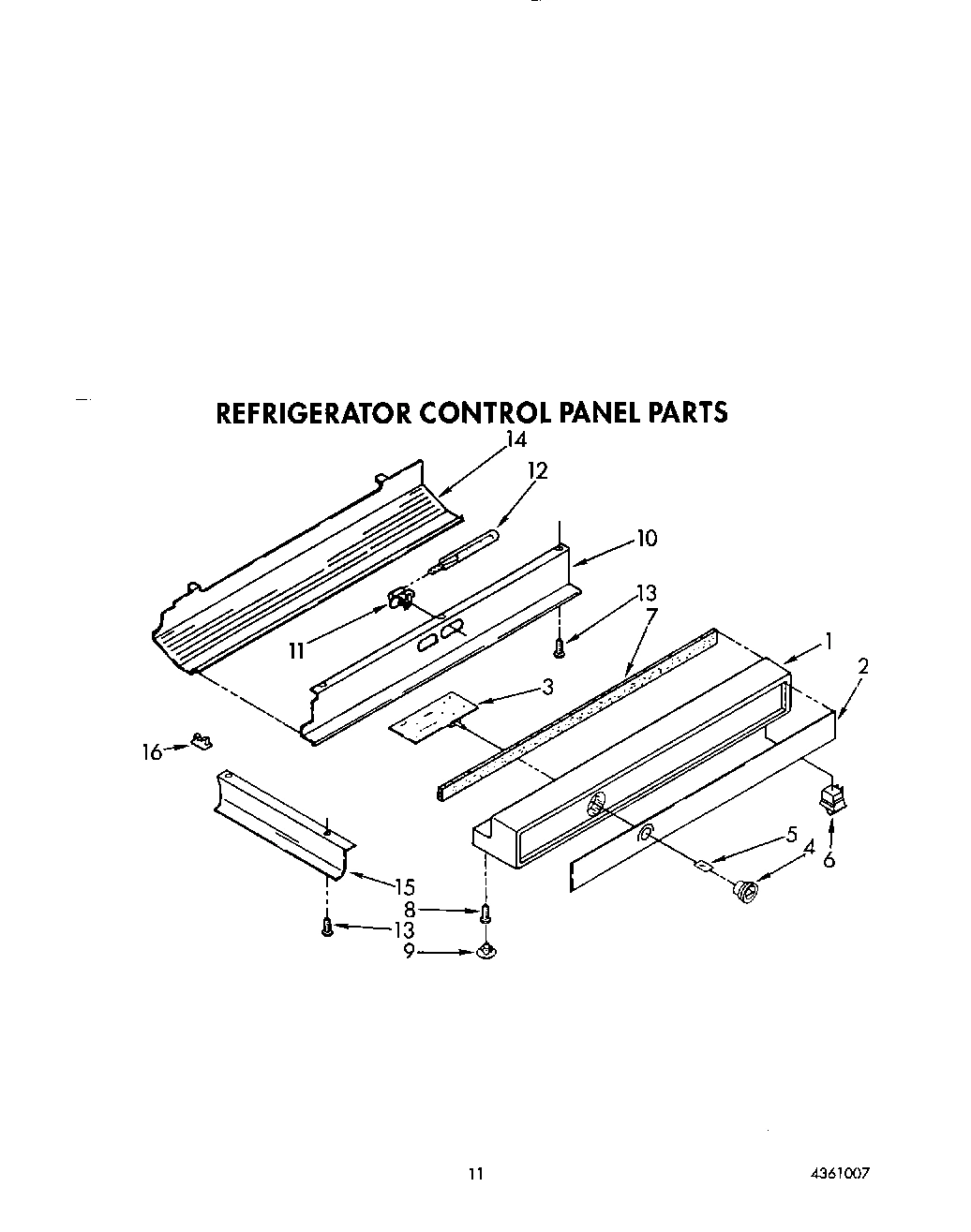 10 - REFRIGERATOR CONTROL PANEL