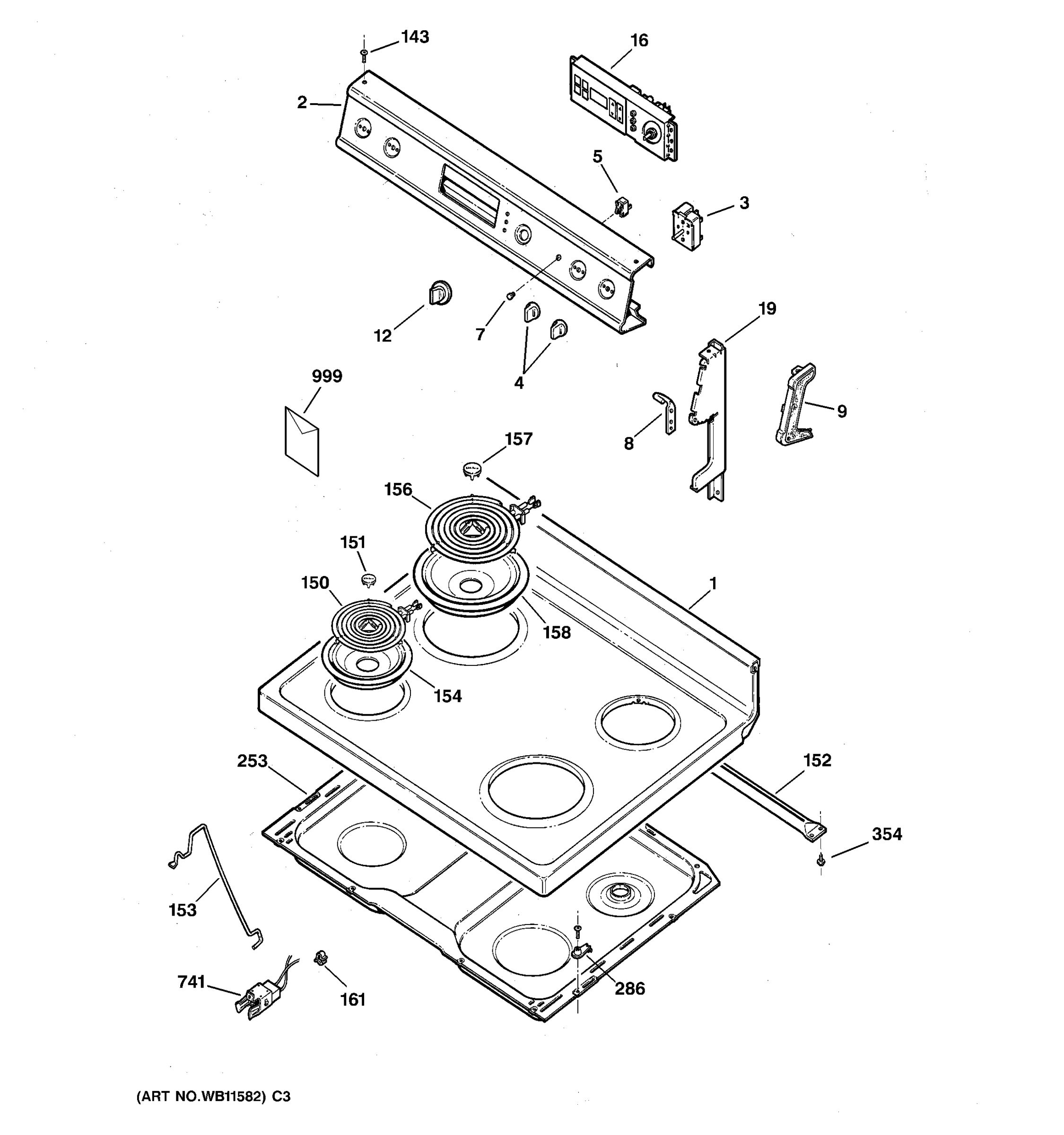 CONTROL PANEL & COOKTOP