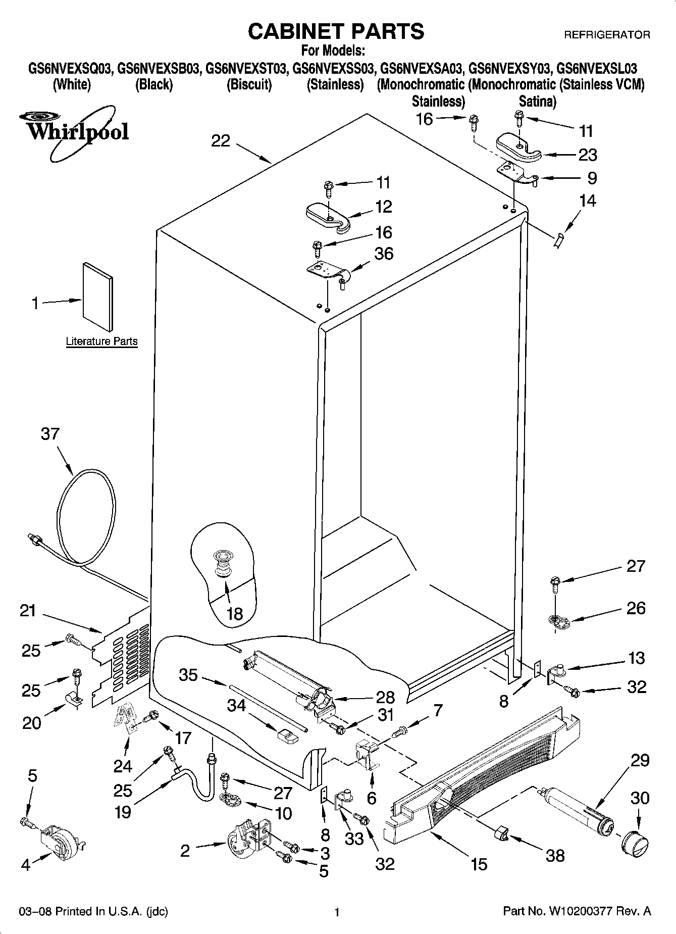 01 - CABINET PARTS