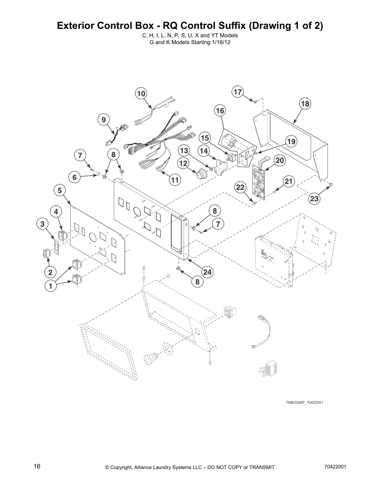 Exterior Control Box - RQ Control Suffix (Drawing 1 of 2)