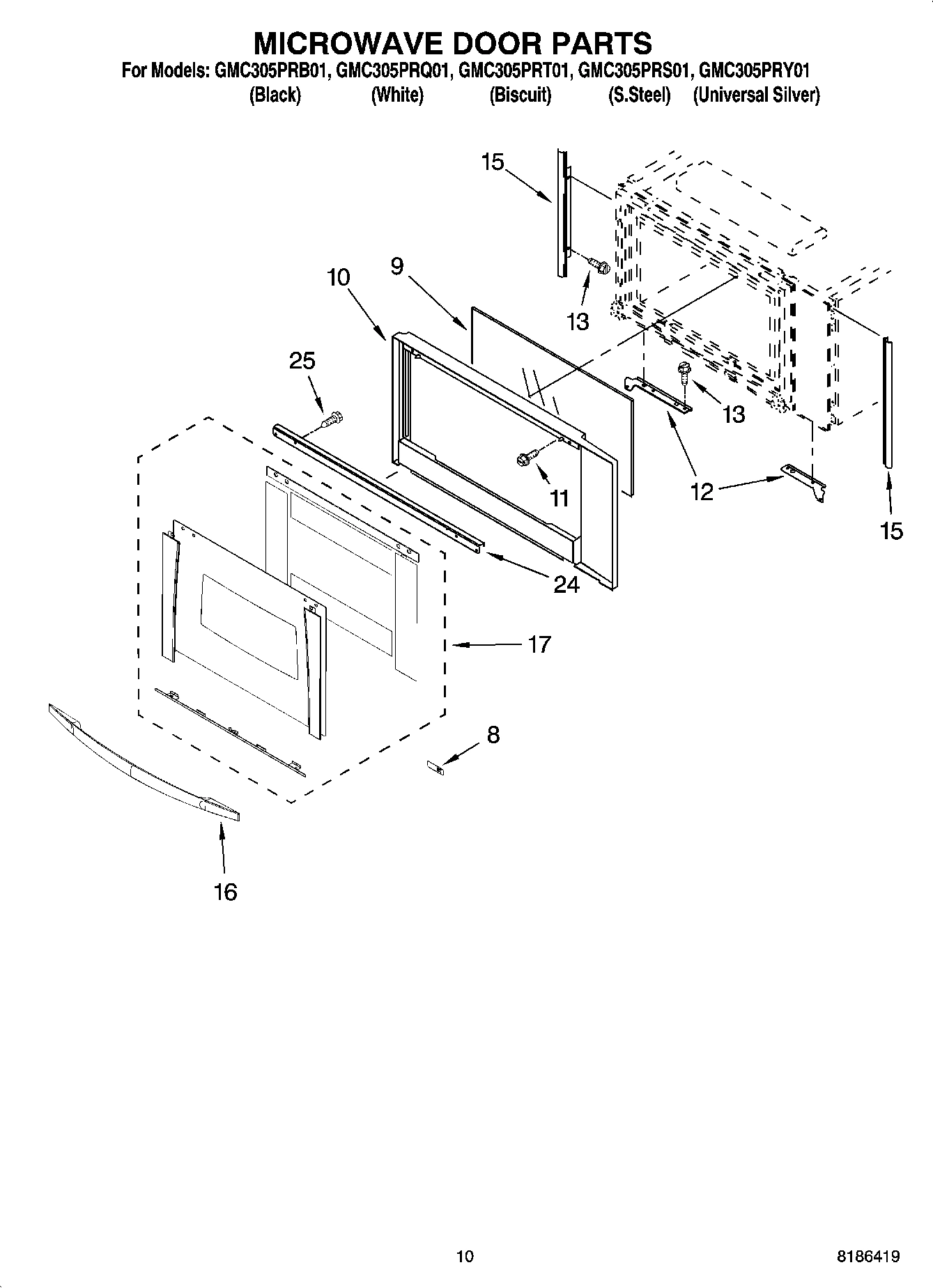 08 - MICROWAVE DOOR PARTS