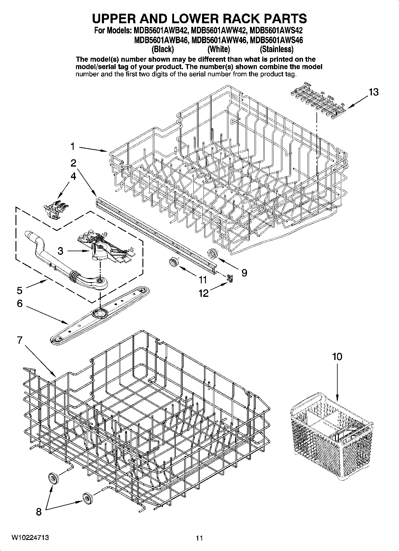 09 - UPPER AND LOWER RACK PARTS