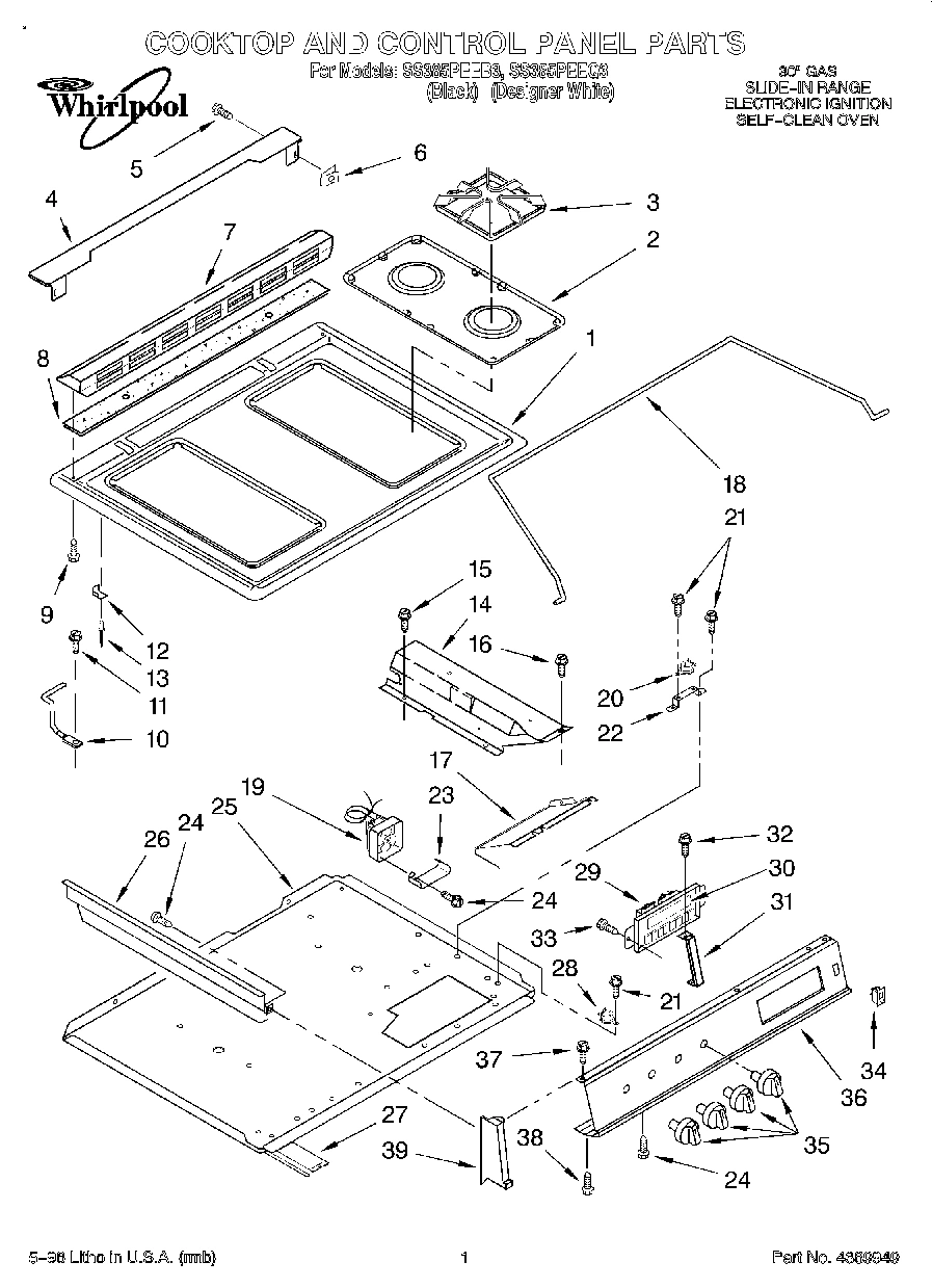 01 - COOKTOP AND CONTROL PANEL