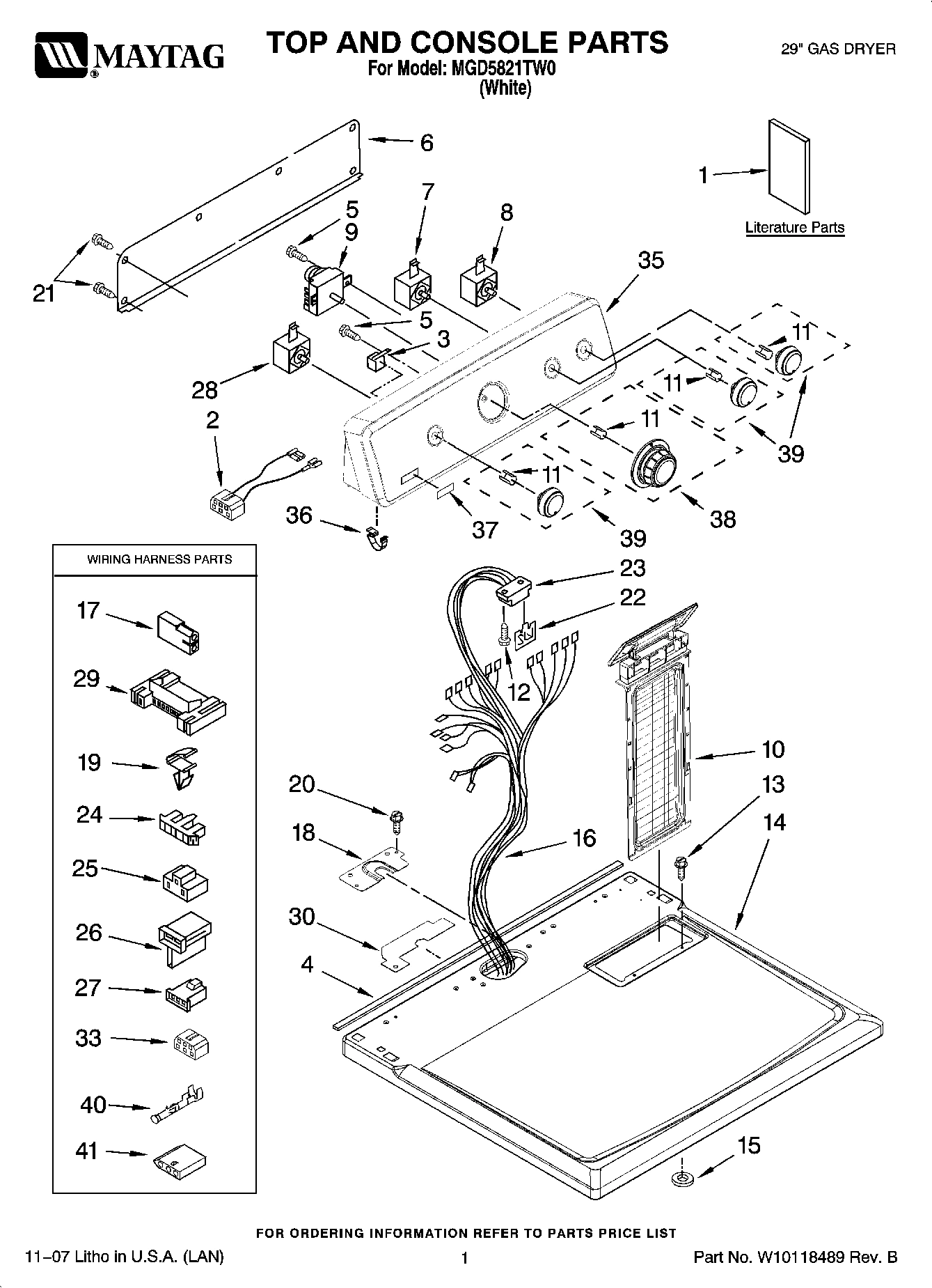 01 - TOP AND CONSOLE PARTS