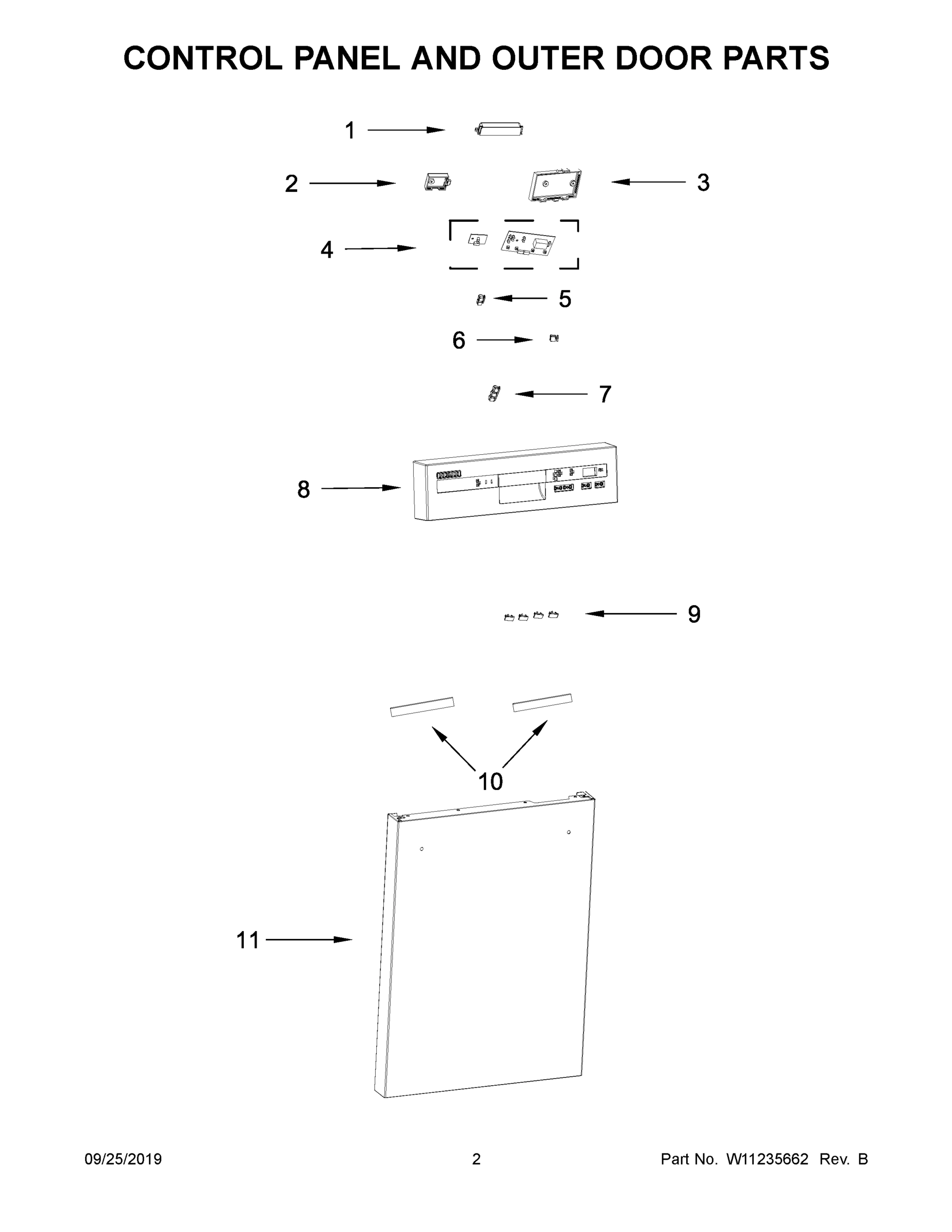 02 - CONTROL PANEL AND OUTER DOOR PARTS