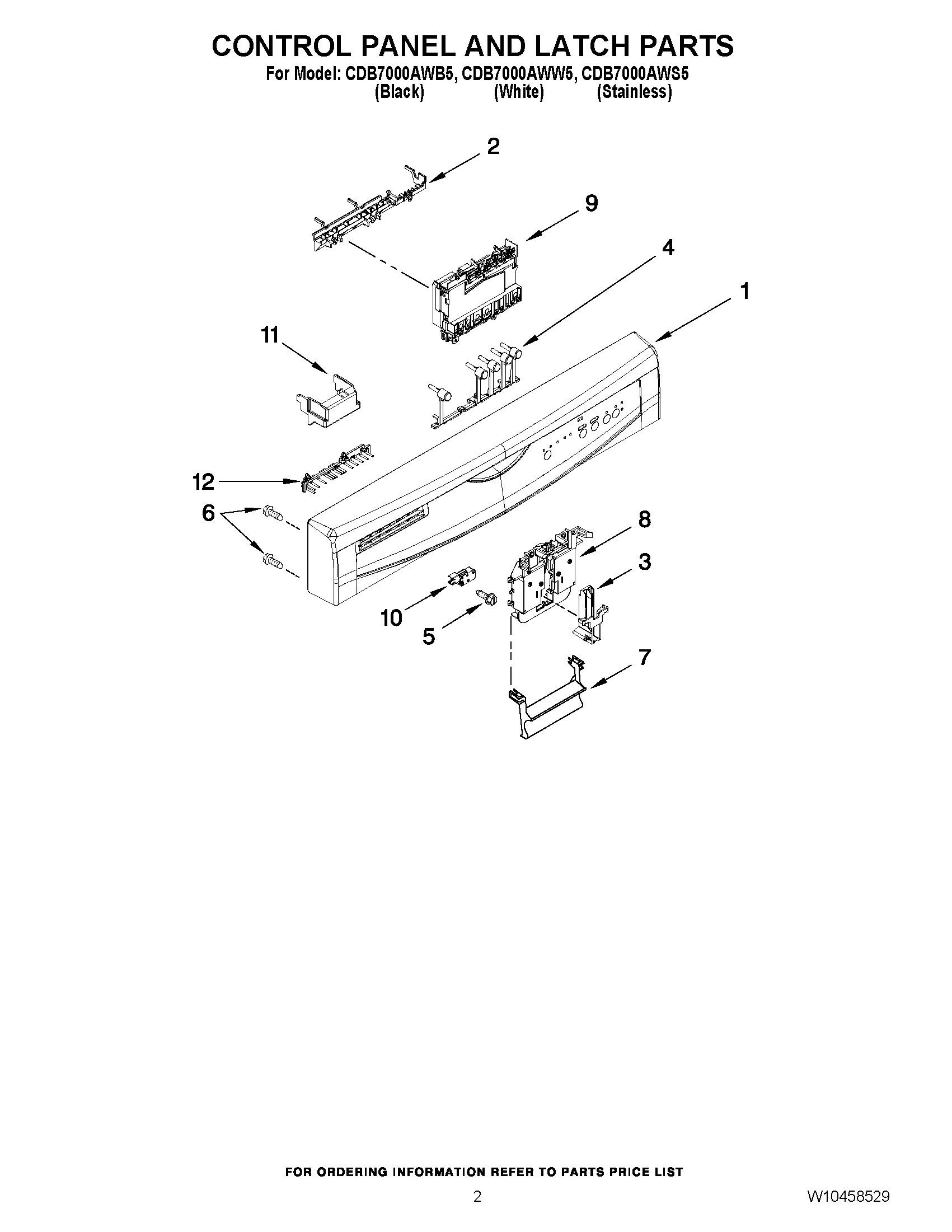 02 - CONTROL PANEL AND LATCH PARTS