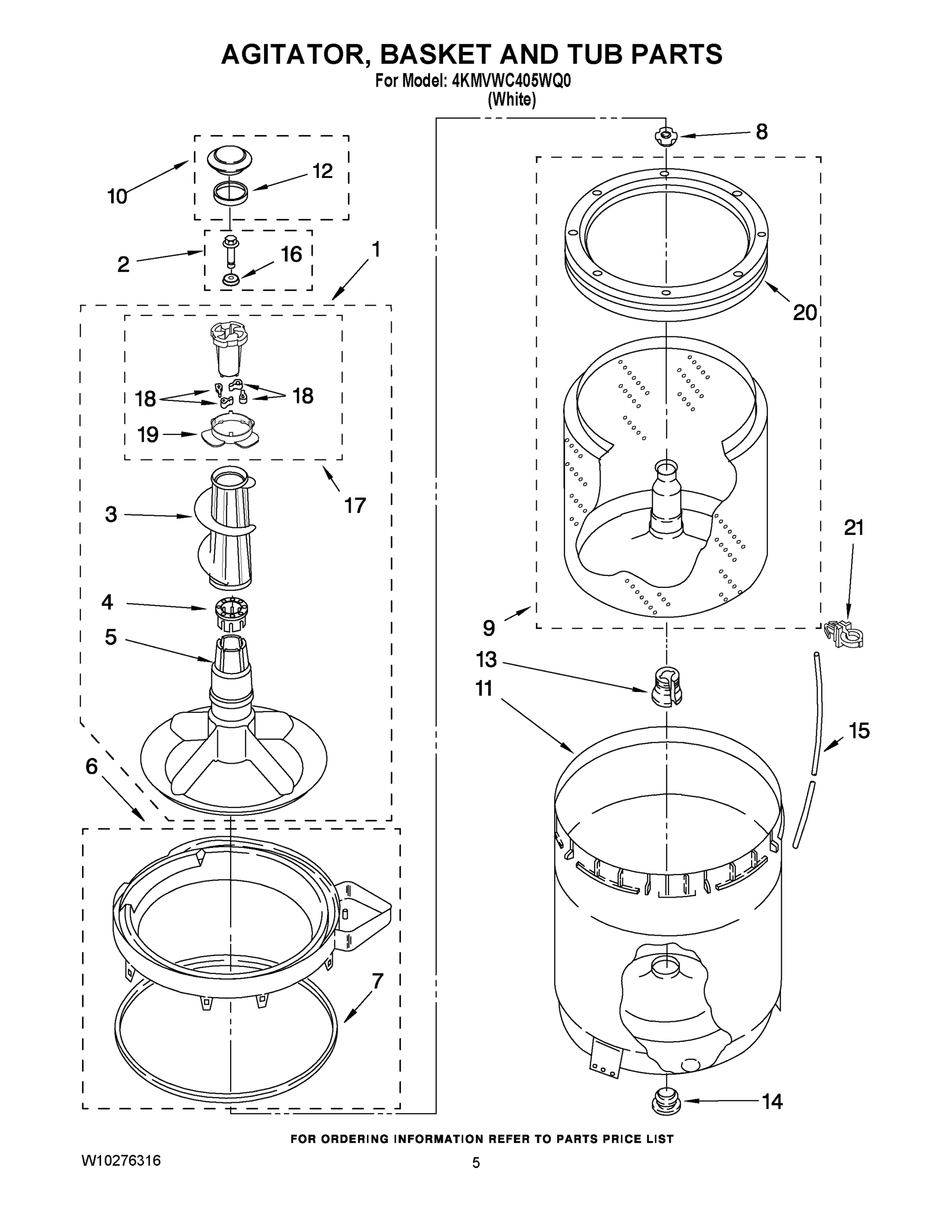 03 - AGITATOR, BASKET AND TUB PARTS