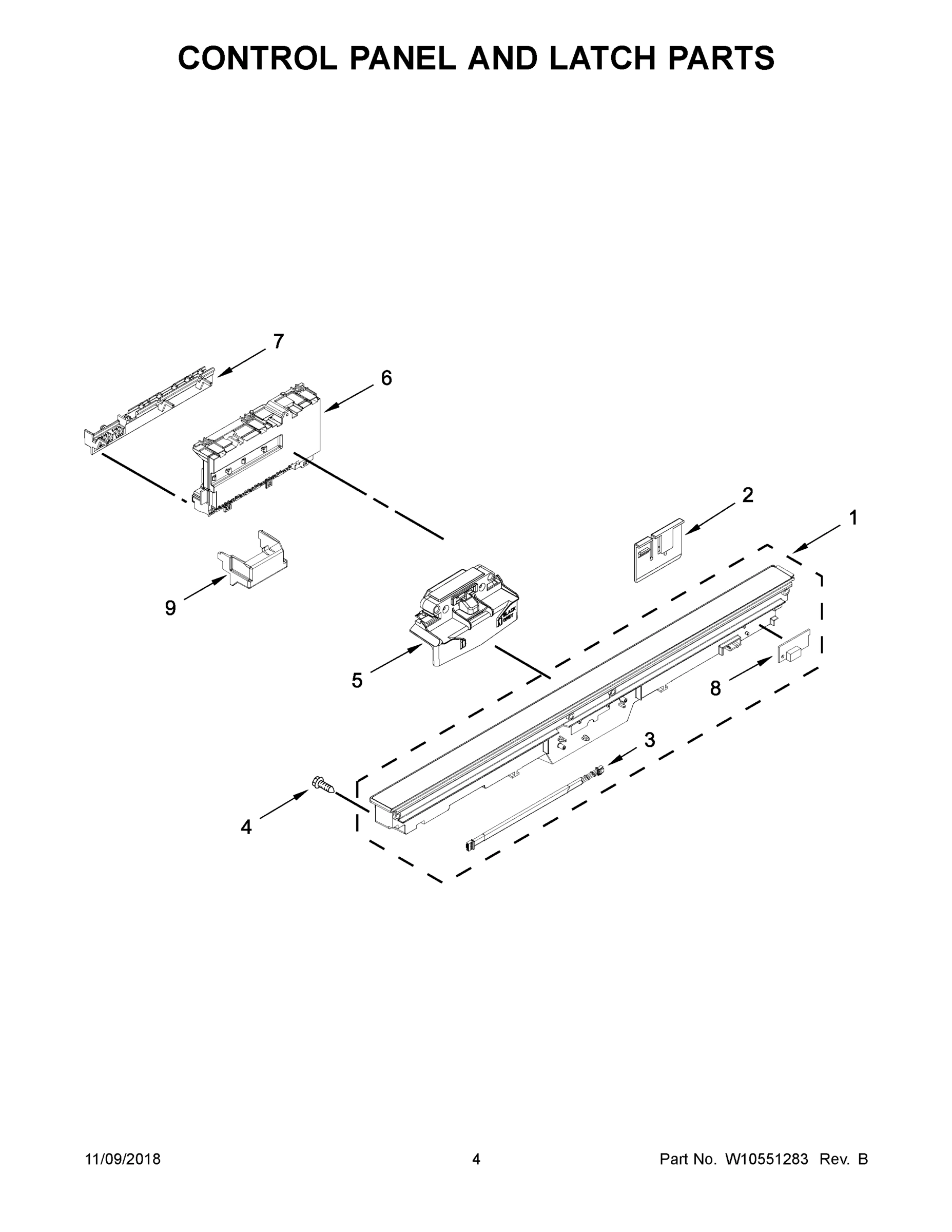 03 - CONTROL PANEL AND LATCH PARTS